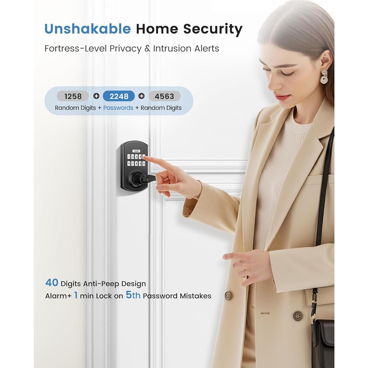 Cerradura Inteligente Hidalife HL-300L Teclado Negro Mate