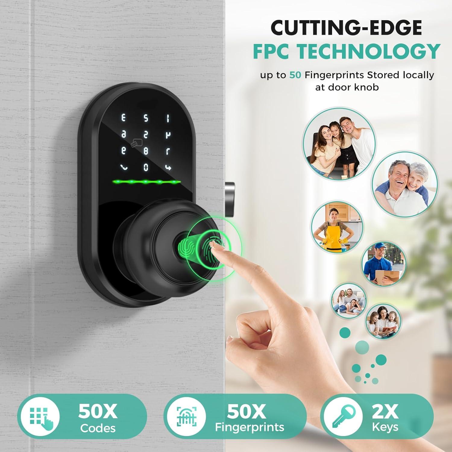 Cerradura Inteligente Sivmn MS-10C con Teclado y Huella Dactilar