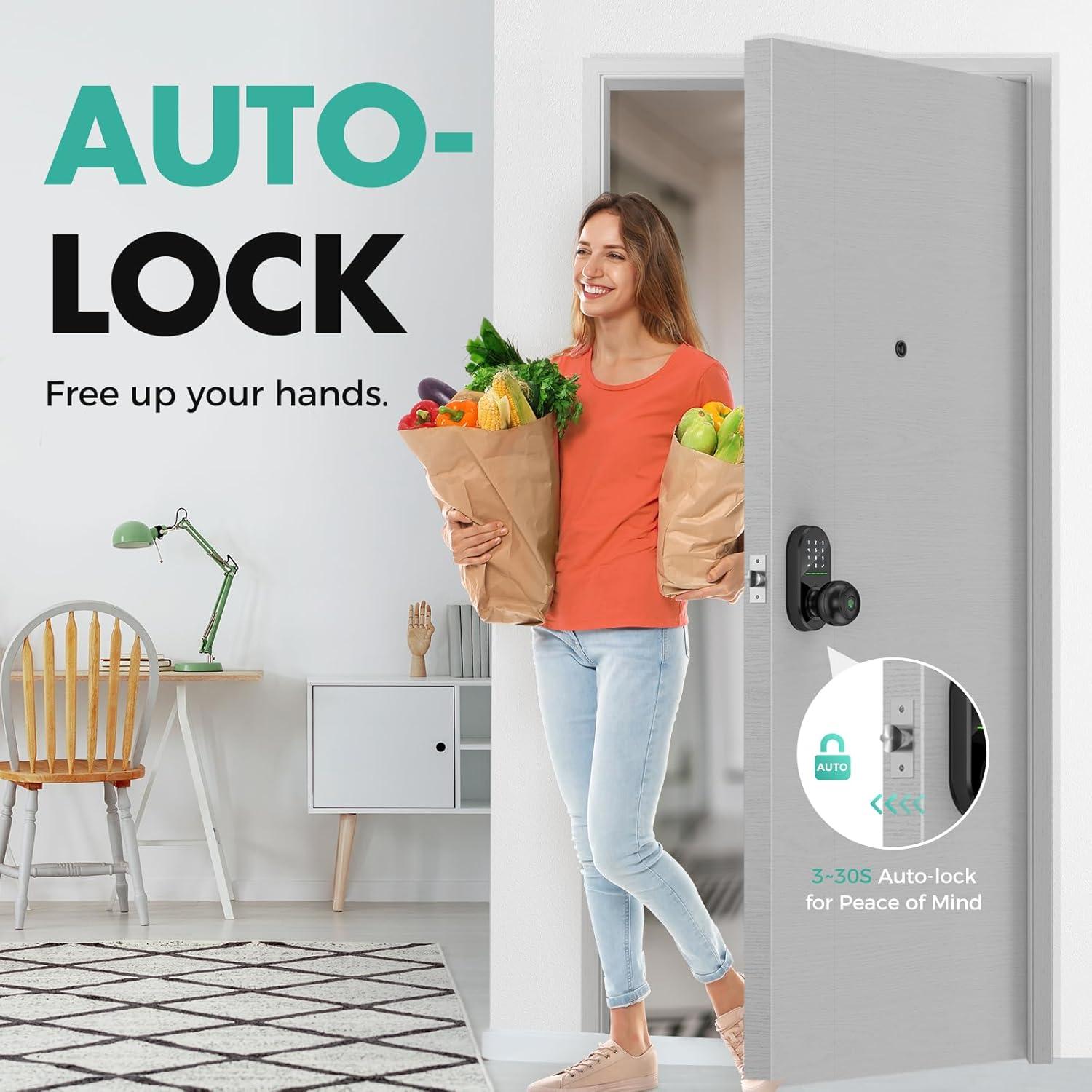 Cerradura Inteligente Sivmn MS-10C con Teclado y Huella Dactilar