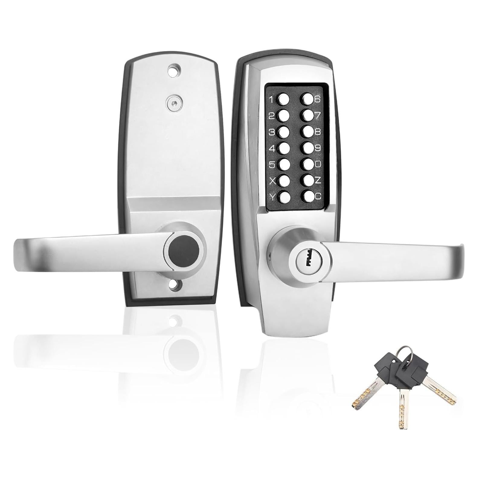 Cerradura de puerta LVOZ 6 sin llave, mecánica, acero inoxidable