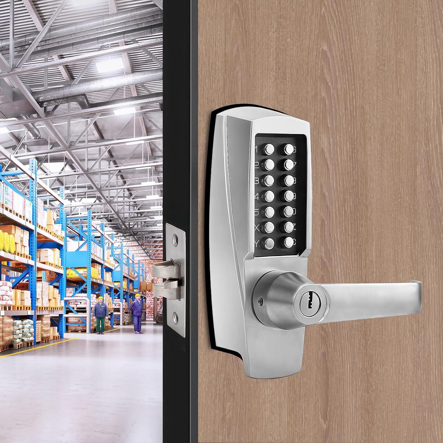 Cerradura de puerta LVOZ 6 sin llave, mecánica, acero inoxidable