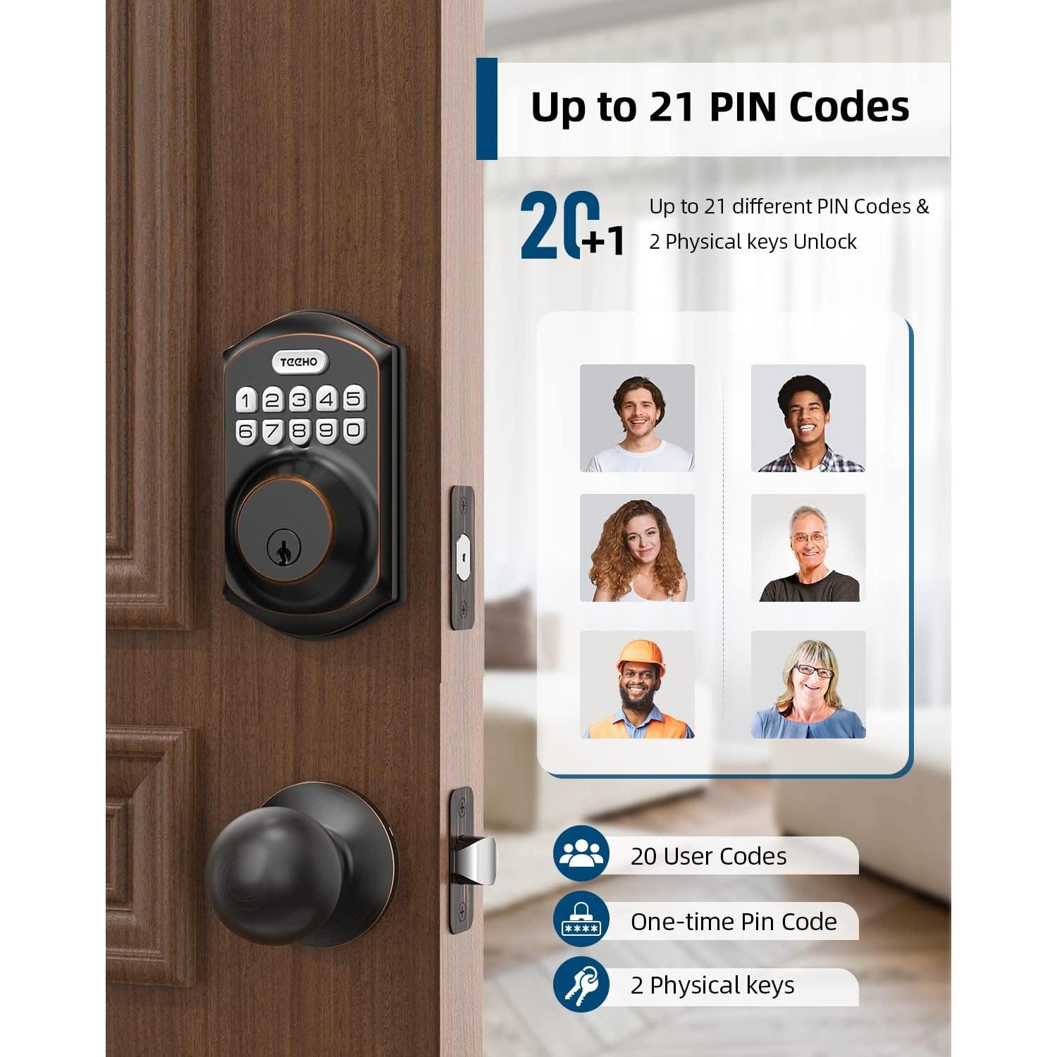 Cerradura Electrónica TEEHO TE001K con Teclado y Manijas