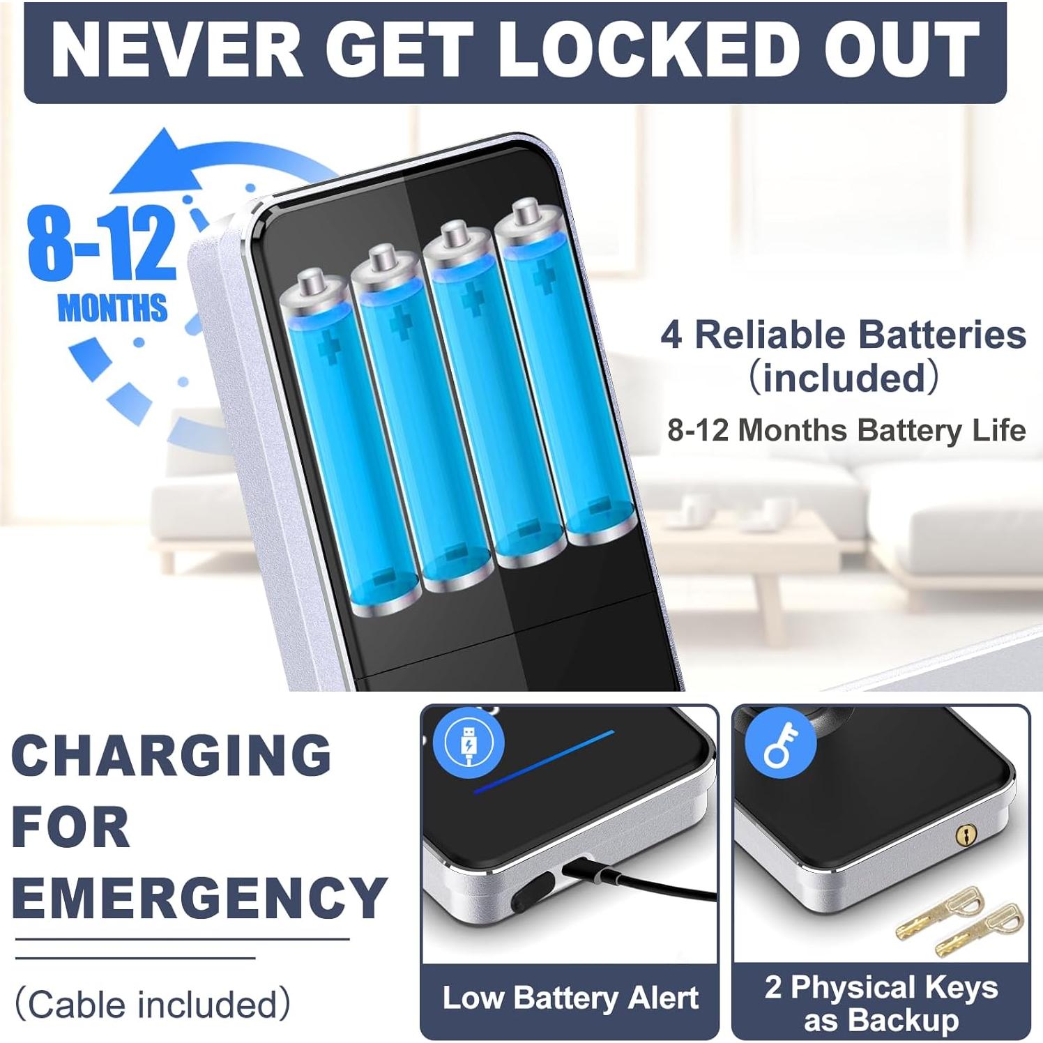 Cerradura Inteligente VIGOPKA con Huella Dactilar y Teclado