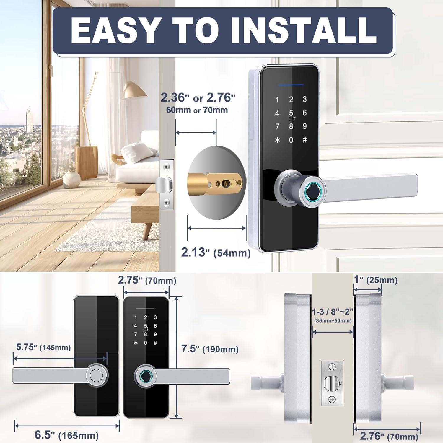 Cerradura Inteligente VIGOPKA con Huella Dactilar y Teclado
