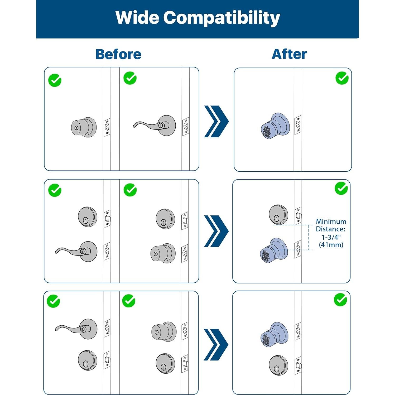 Cerradura de Puerta Inteligente HIDALIFE HL99 Teclado Negro Mate 2 Paquetes