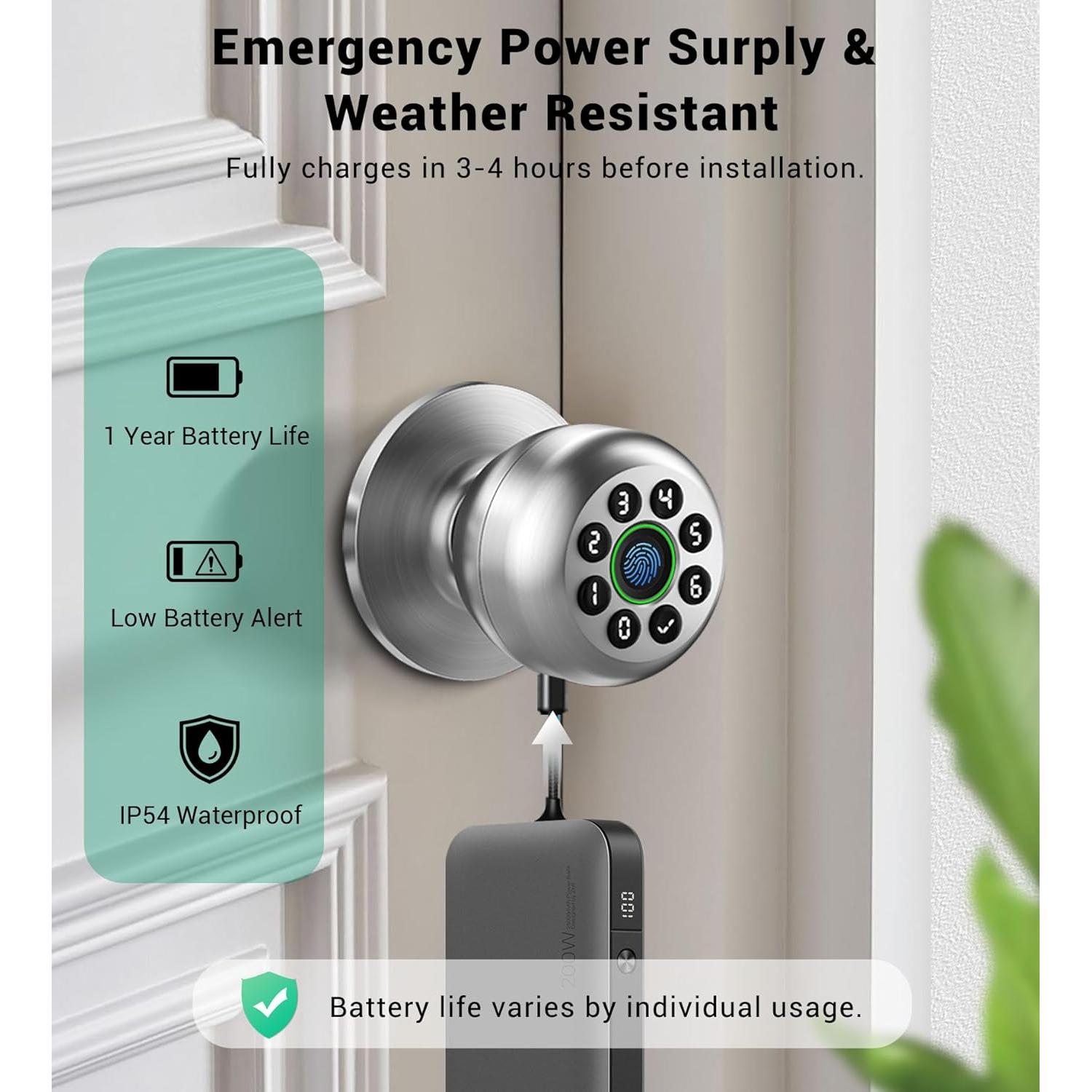Cerradura Inteligente WREO Biométrica con Teclado y APP