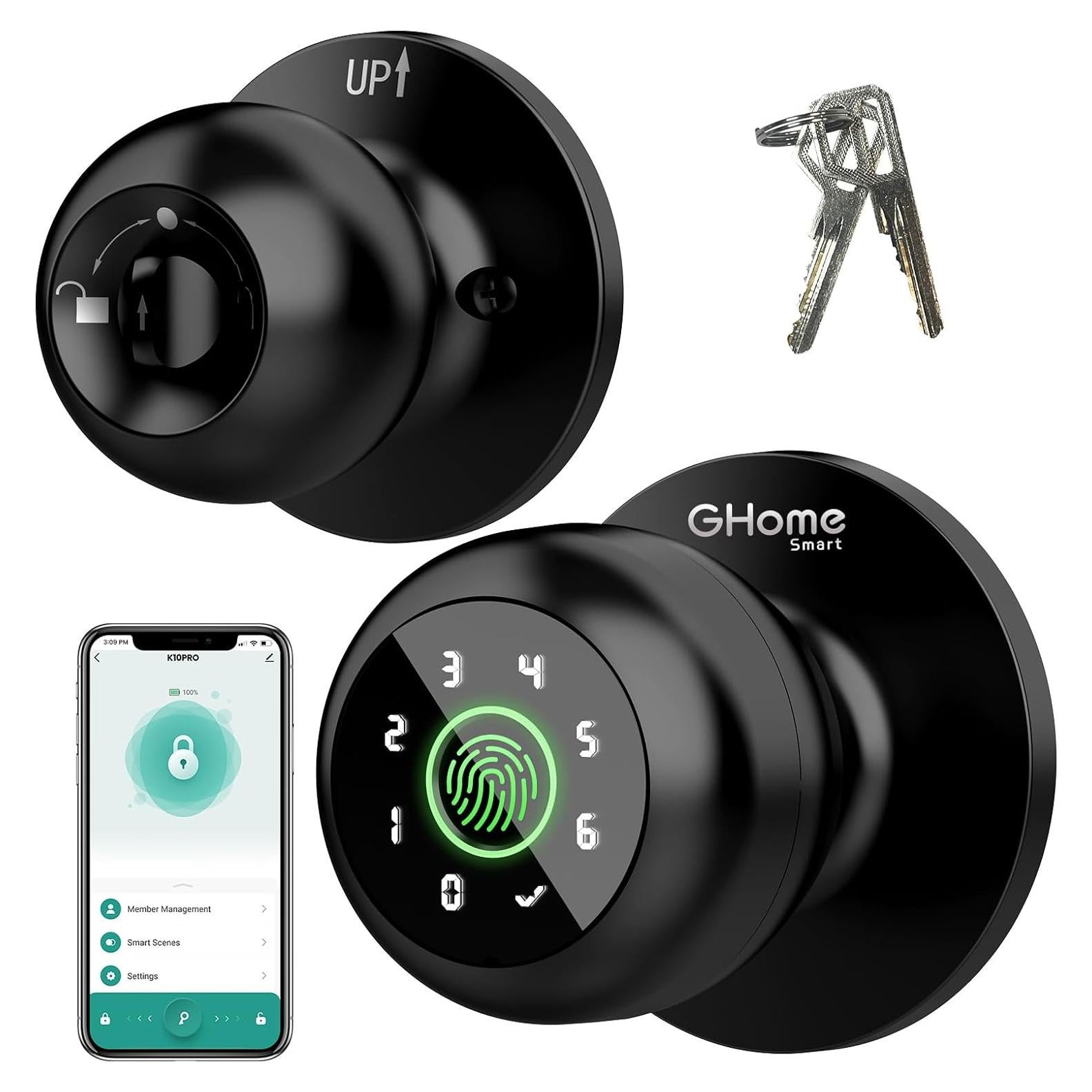 Cerradura Inteligente GHome Smart 4-en-1 con Huella Dactilar