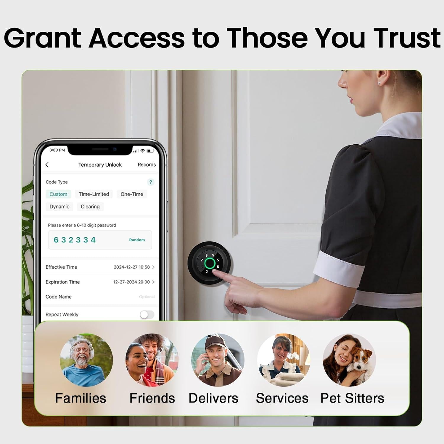 Cerradura Inteligente GHome Smart 4-en-1 con Huella Dactilar