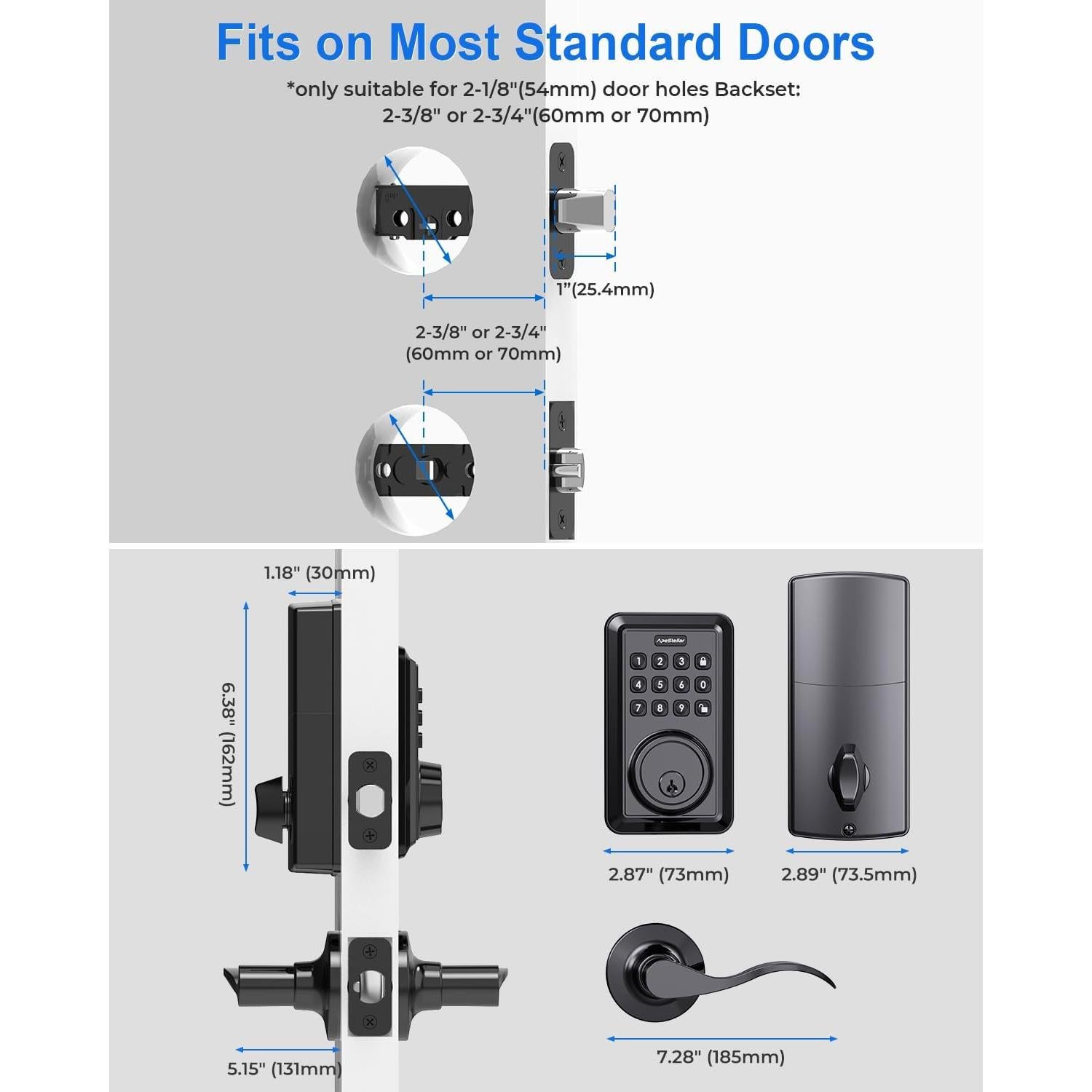 Cerradura Electrónica Sin Llave ApeStellar AS-DL01 - Teclado, 2 Manijas, Bloqueo Automático