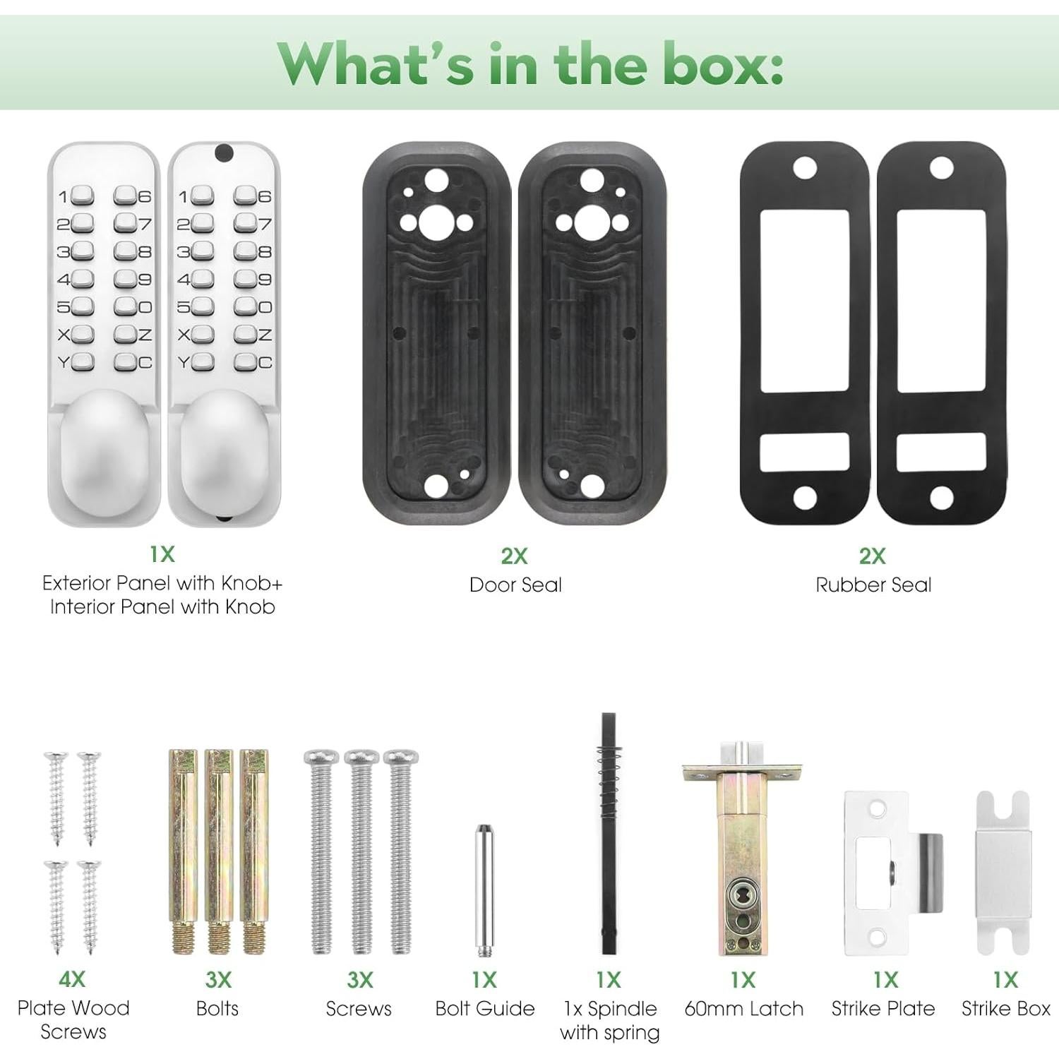 Cerradura de Entrada Sin Llave Mecánica ANNFUZ Cromo Perla