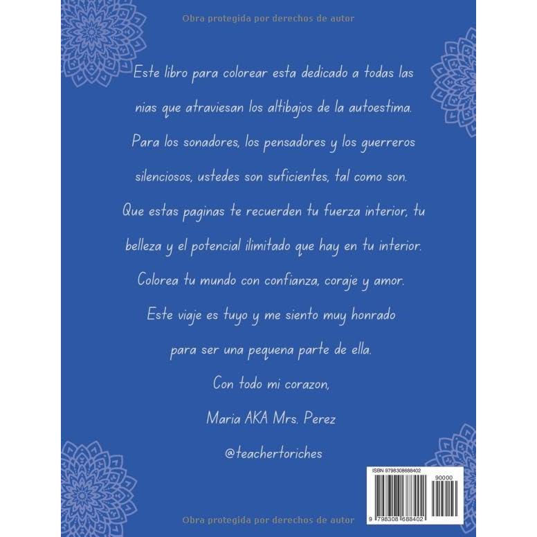Afirmaciones de Autoestima-Libro de Mandala para colorear (Spanish Edition)