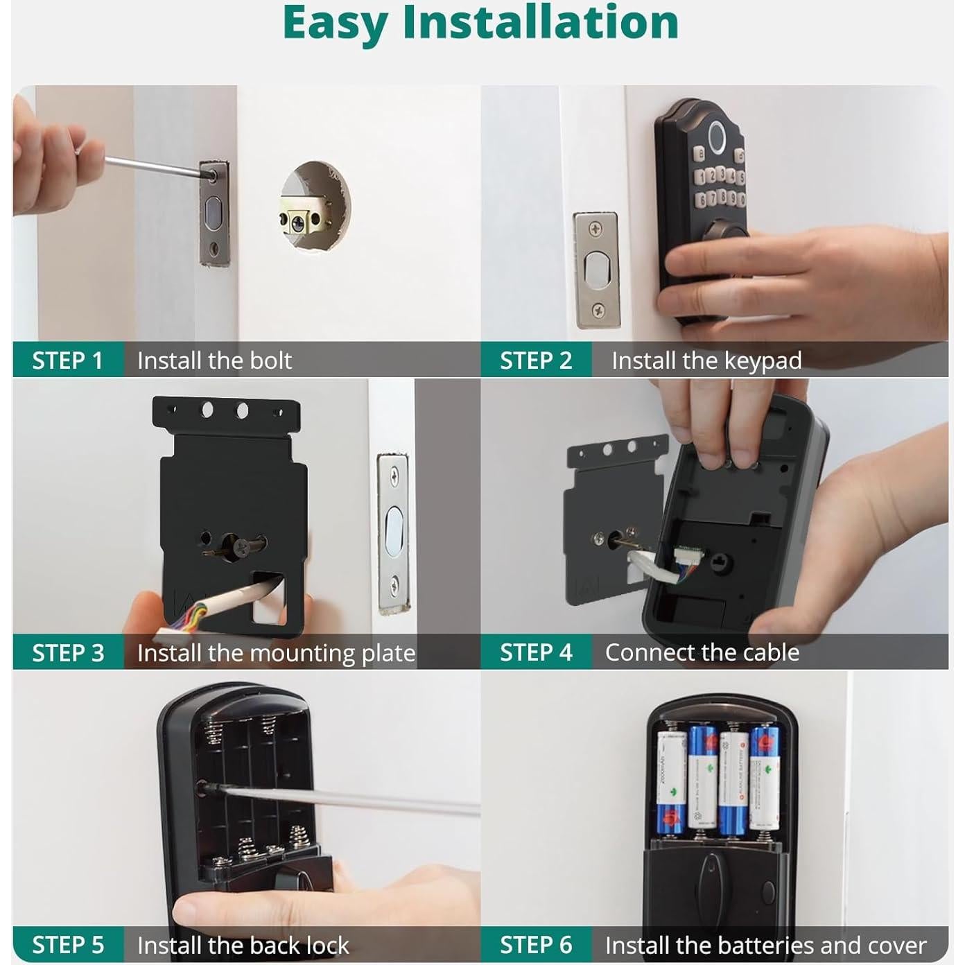 Cerradura Inteligente Biométrica AkaGear DS10 con Manija Bronce