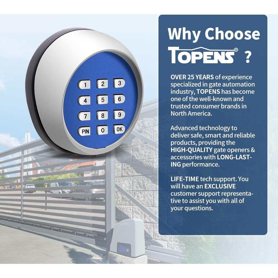 Teclado Inalámbrico TKP3 TOPENS para Control de Acceso