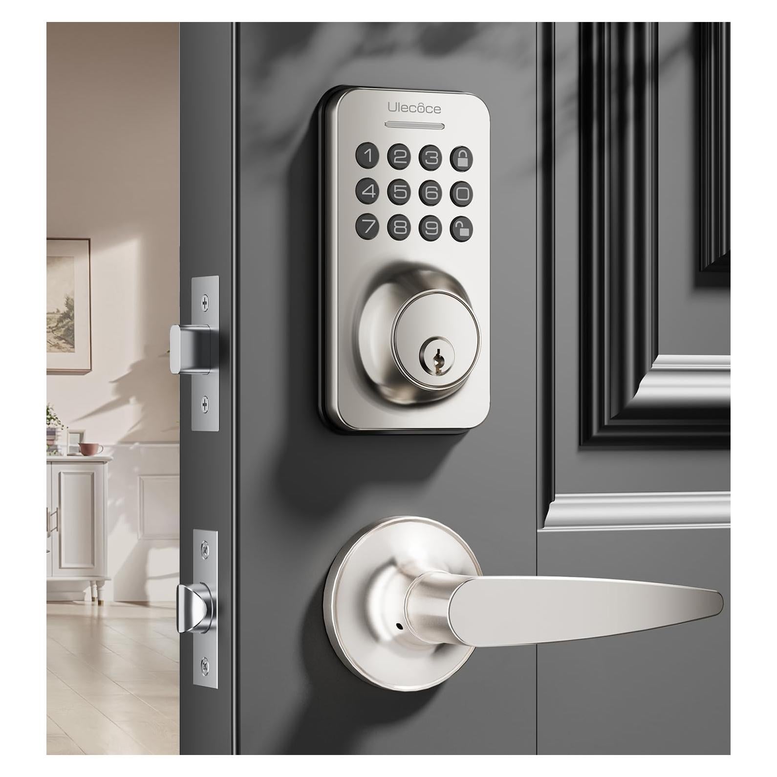 Cerradura Inteligente Ulecoce con Teclado y Manija - Auto-Bloqueo