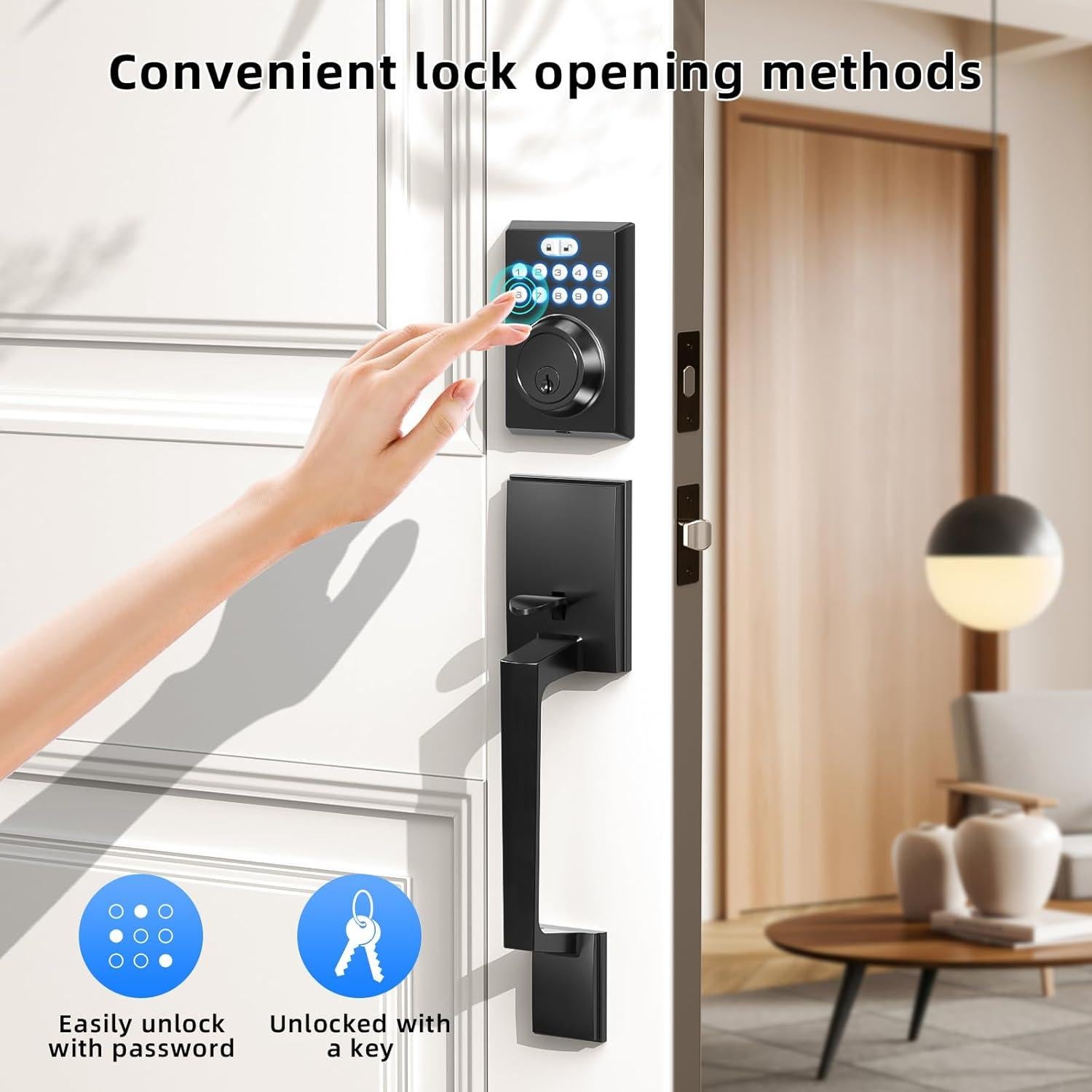 Cerradura de Puerta de Entrada Sin Llave BAILABA con Teclado