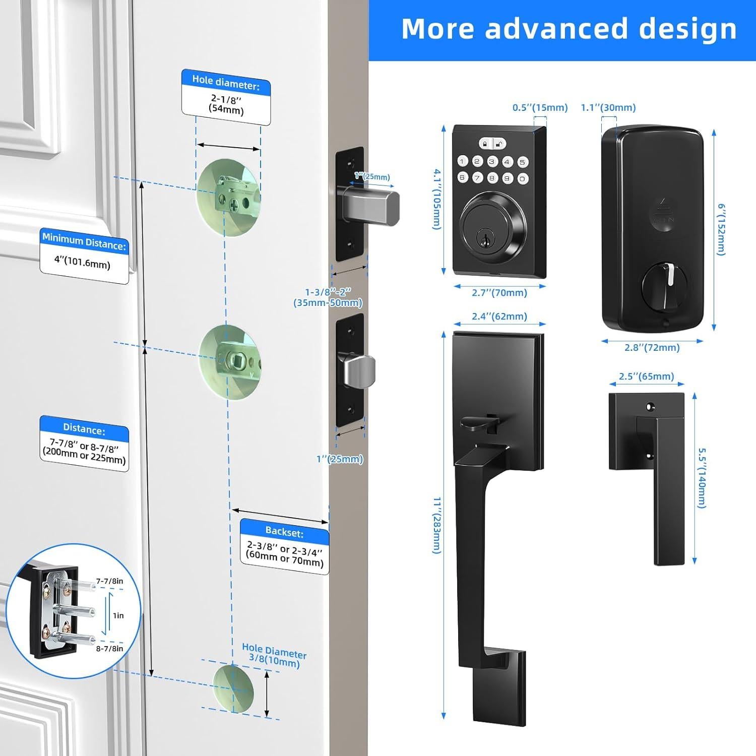 Cerradura de Puerta de Entrada Sin Llave BAILABA con Teclado