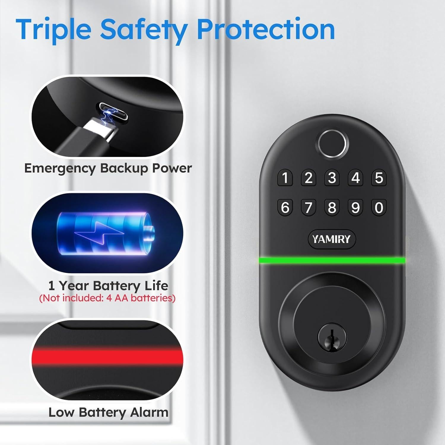 Cerradura Electrónica Biométrica Yamiry YR06 con Teclado