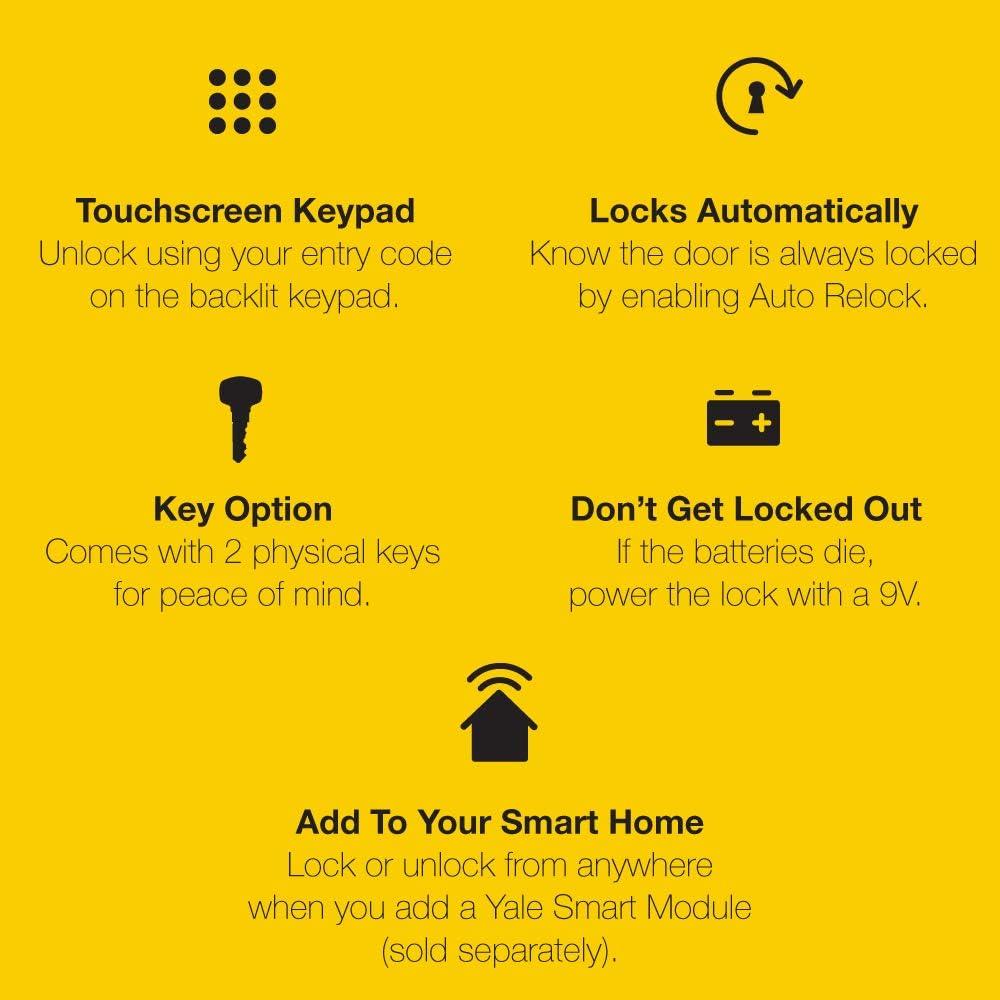 Cerradura Electrónica Yale Assure con Pantalla Táctil Níquel Satinado
