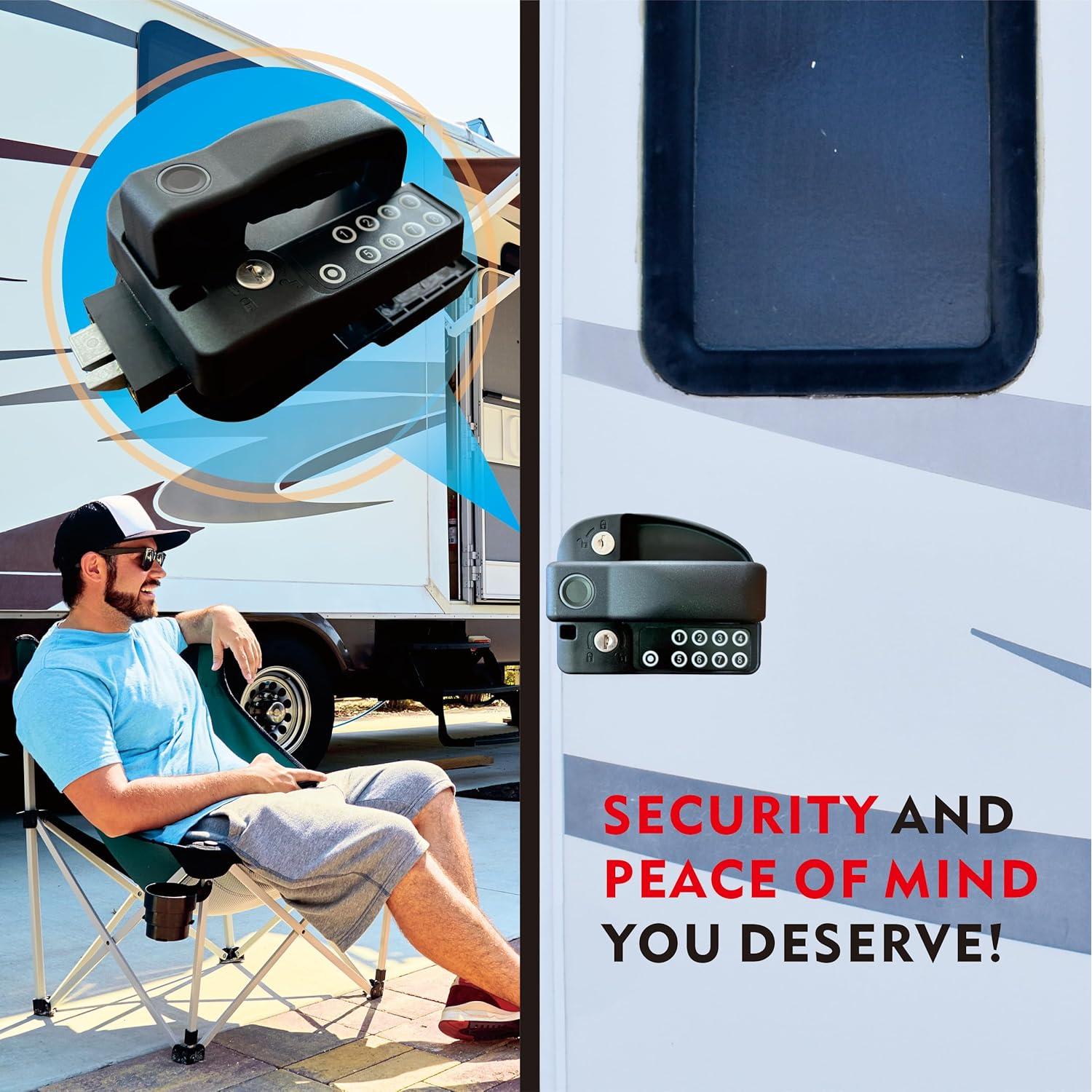 Cerradura de Puerta RV Master Mejorada con Huella Digital y Código