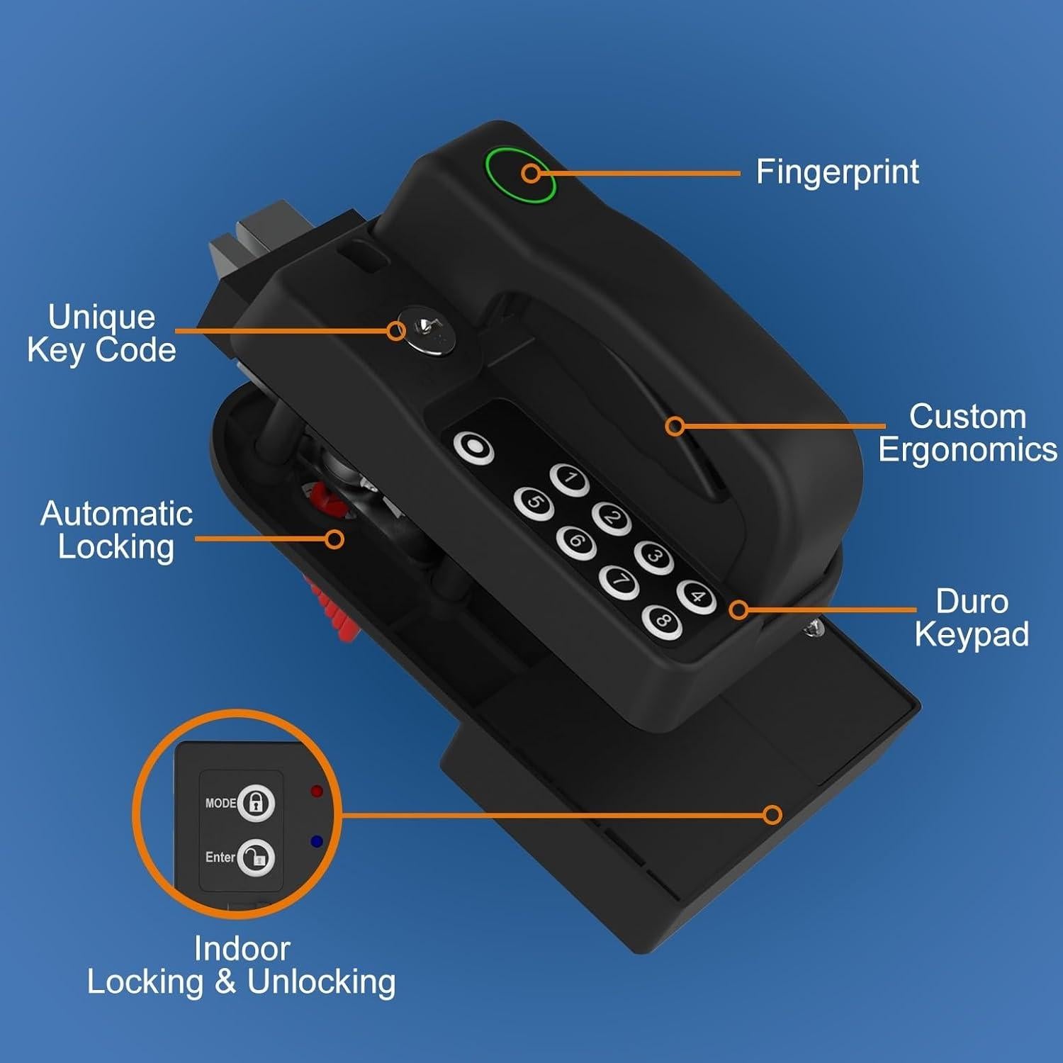 Cerradura de Puerta RV Master Mejorada con Huella Digital y Código