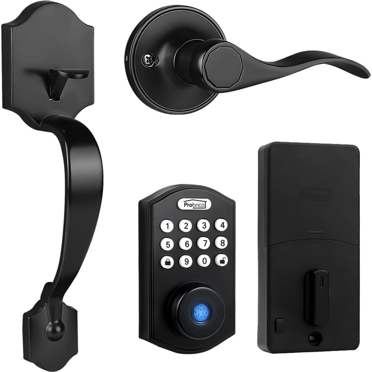 Cerradura Inteligente Probrico con Huella Dactilar y App, Negro