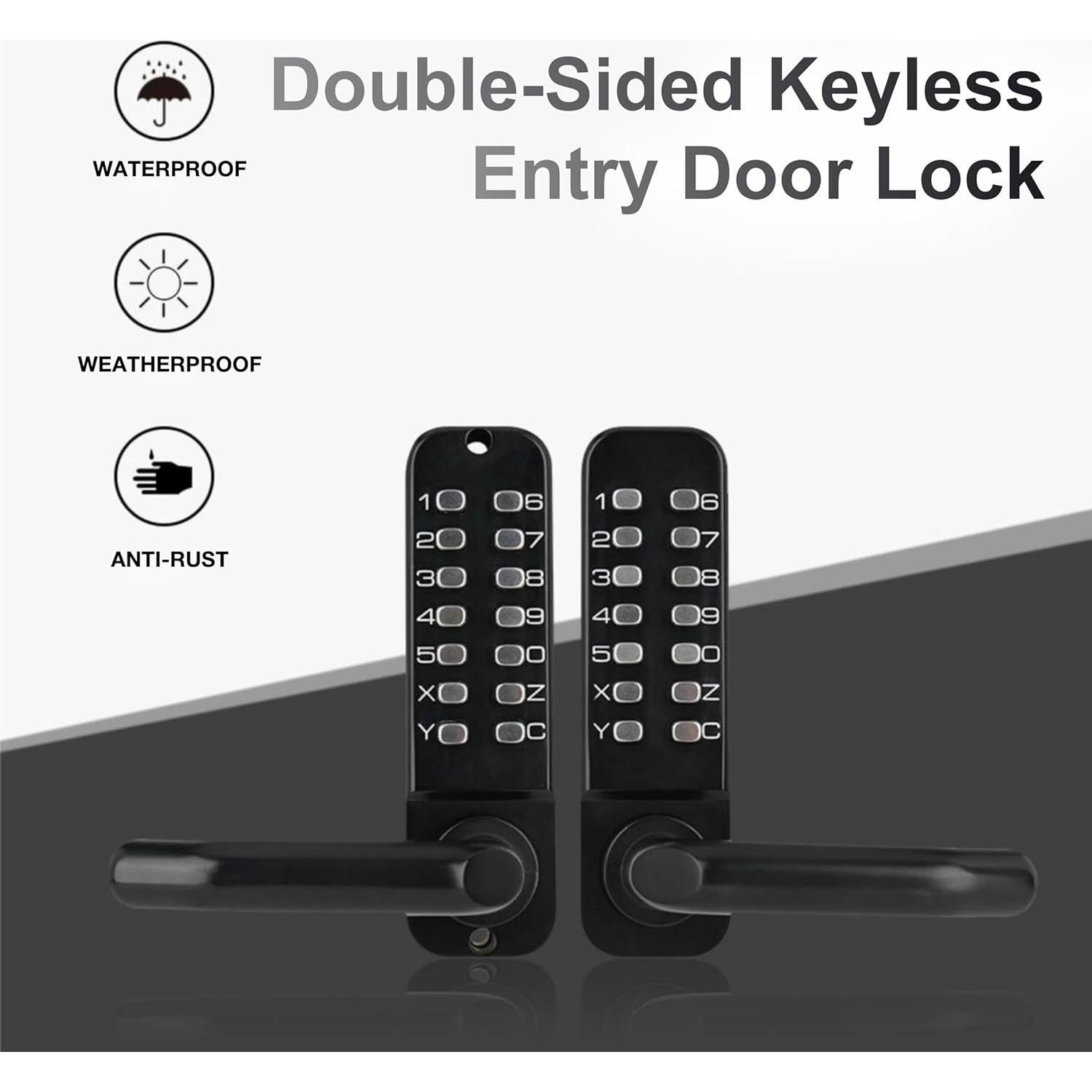 Cerradura de Puerta Sin Llave WQV Doble Cara Teclado Mecánico