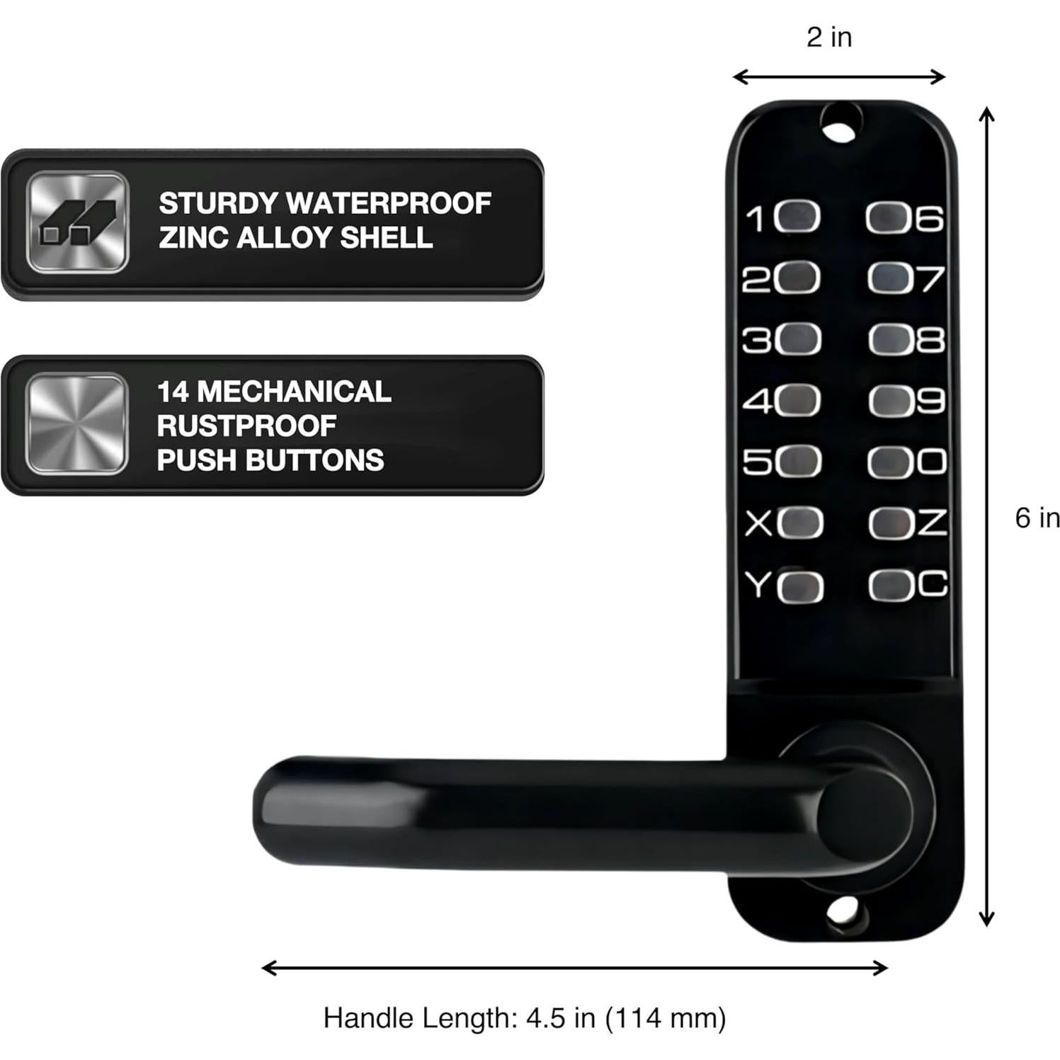 Cerradura de Puerta Sin Llave WQV Doble Cara Teclado Mecánico