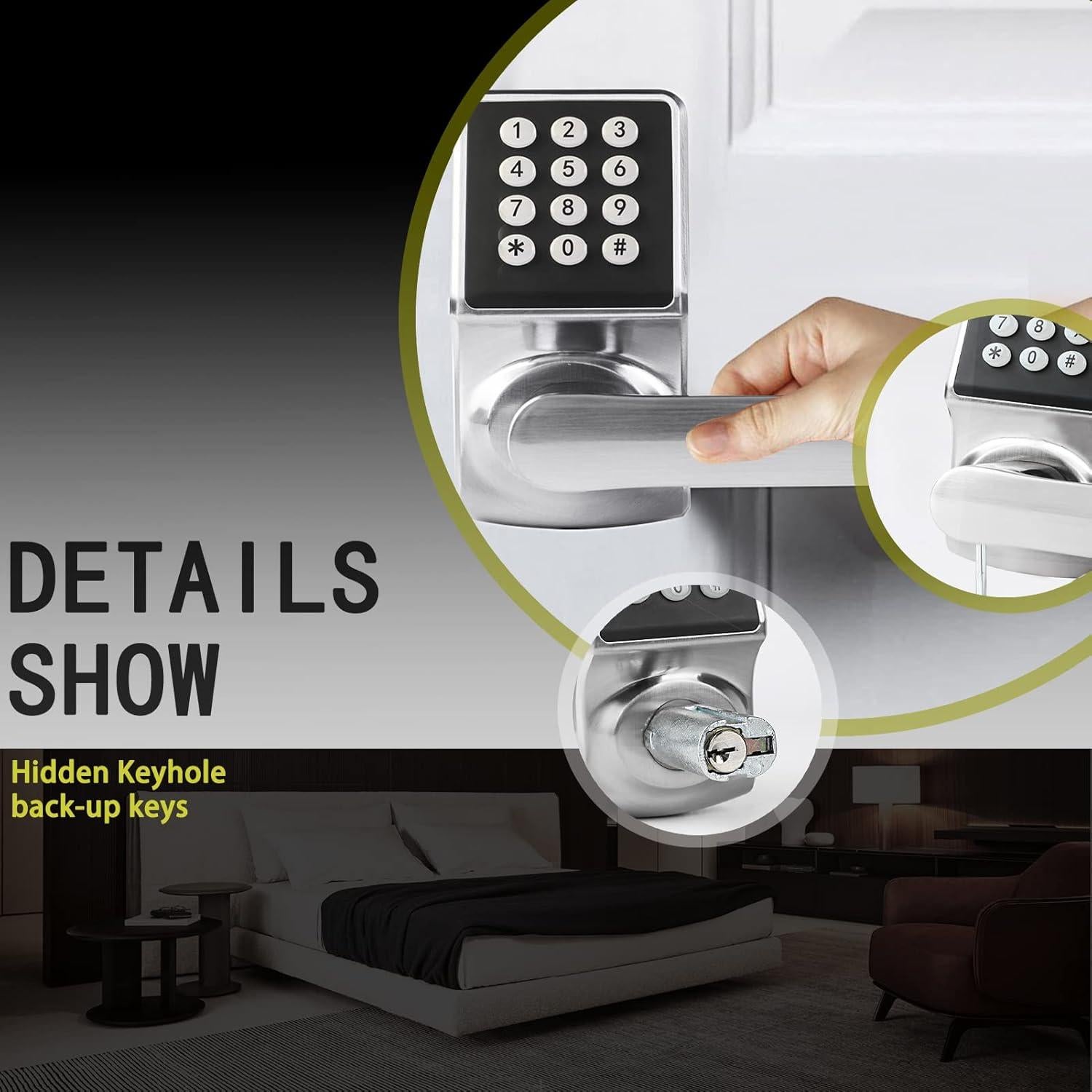 Cerradura Electrónica Sin Llave BAOLONG con Teclado y Tarjeta IC