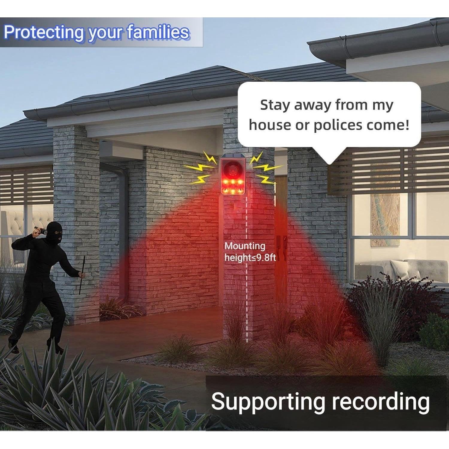 Alarma Solar de Movimiento HULPPRE con Sonido Personalizable 130dB