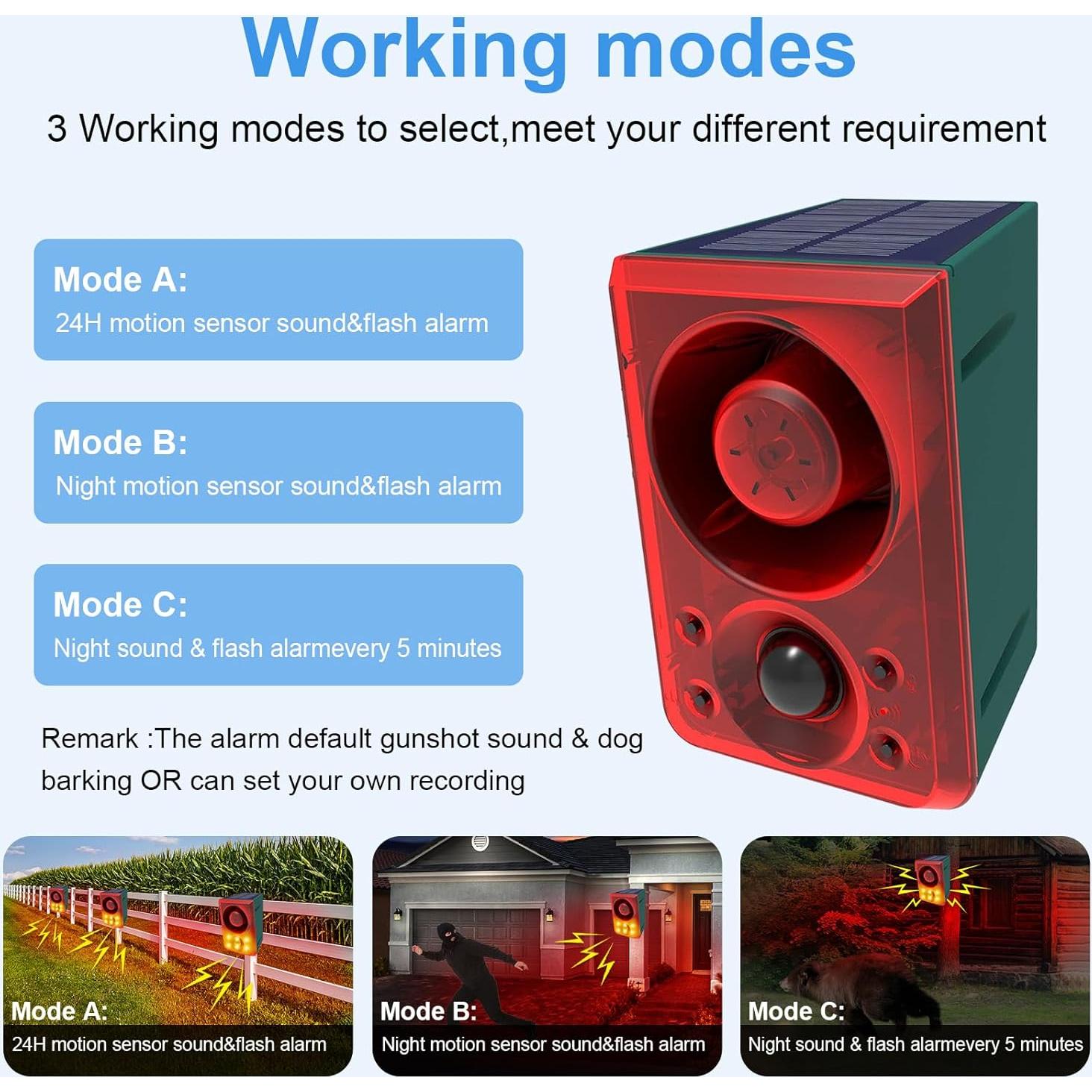 Alarma Solar de Movimiento ChunHee 130db 2pack para Exterior