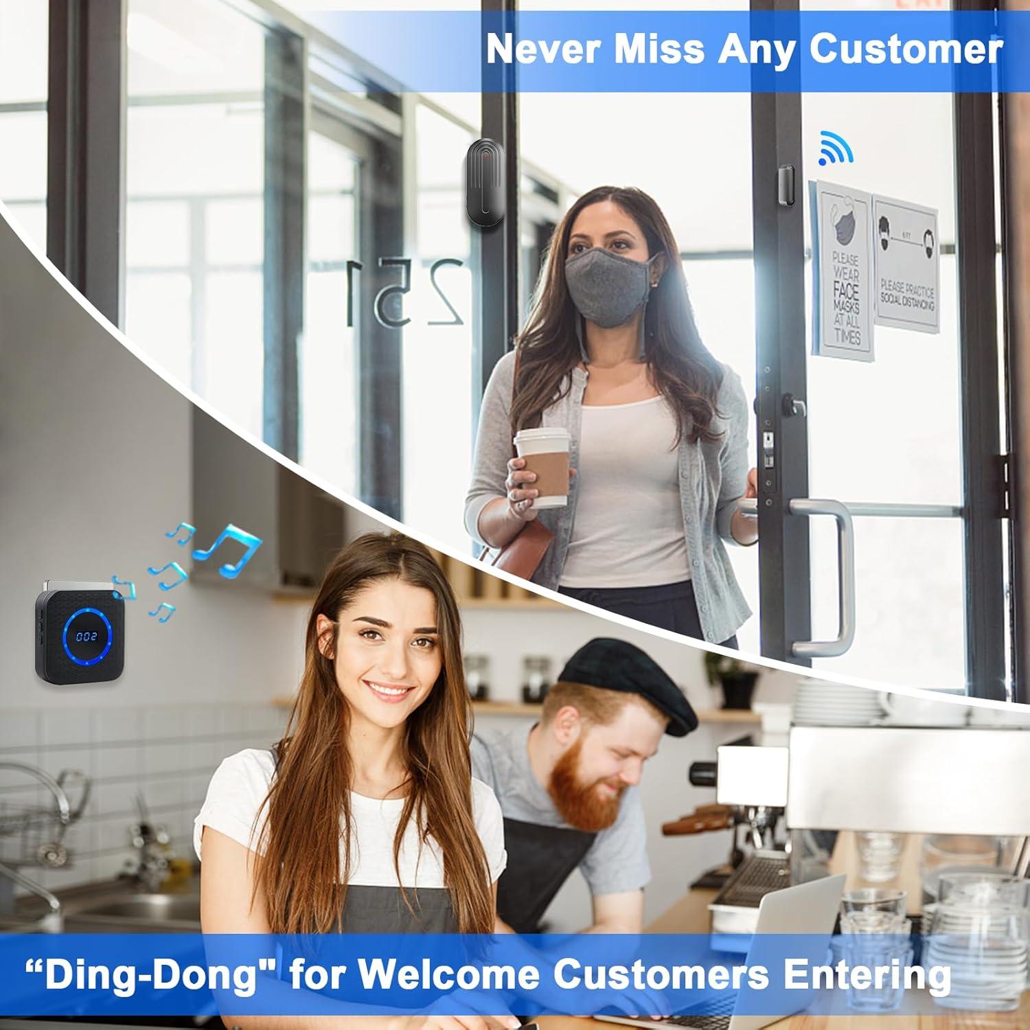 Timbre Inalámbrico SanJie con 1 Sensor y 2 Receptores