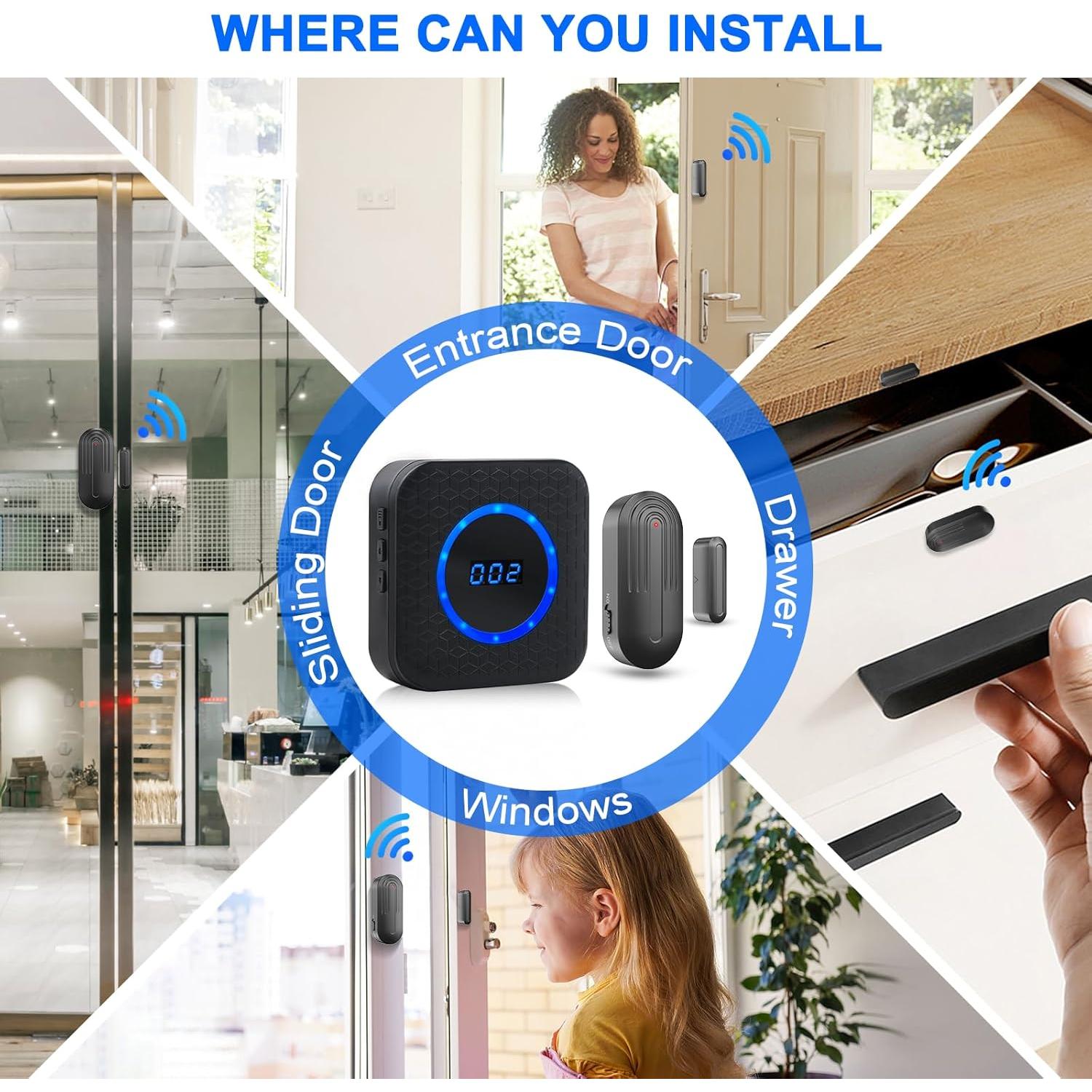 Timbre Inalámbrico SanJie con 1 Sensor y 2 Receptores