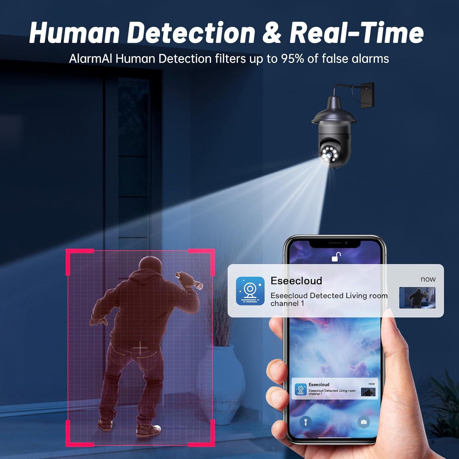 Cámara de Seguridad Inalámbrica Warmfam 2K con Luz - Paquete de 2