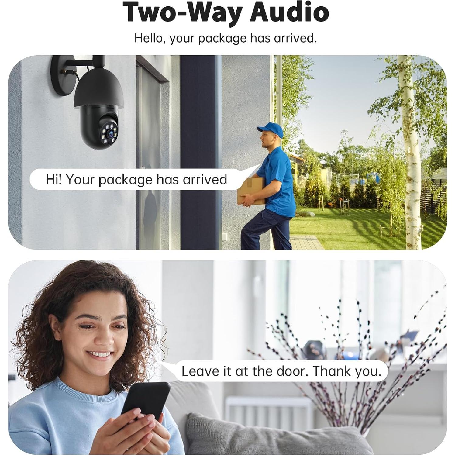 Cámara de Seguridad Inalámbrica Warmfam 2K con Luz - Paquete de 2