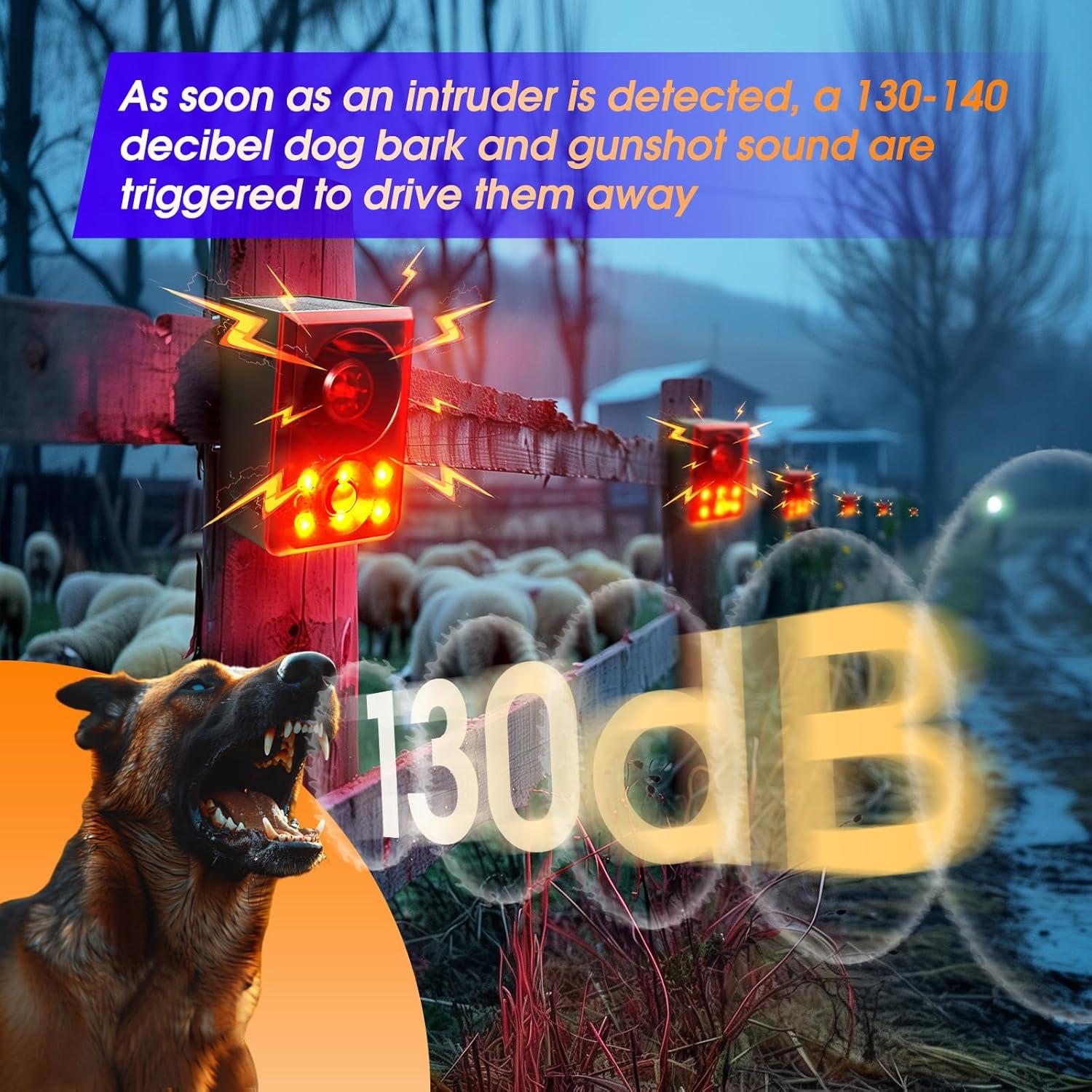 Alarma Solar de Movimiento Oudaer con Ladrido de Perro 130dB