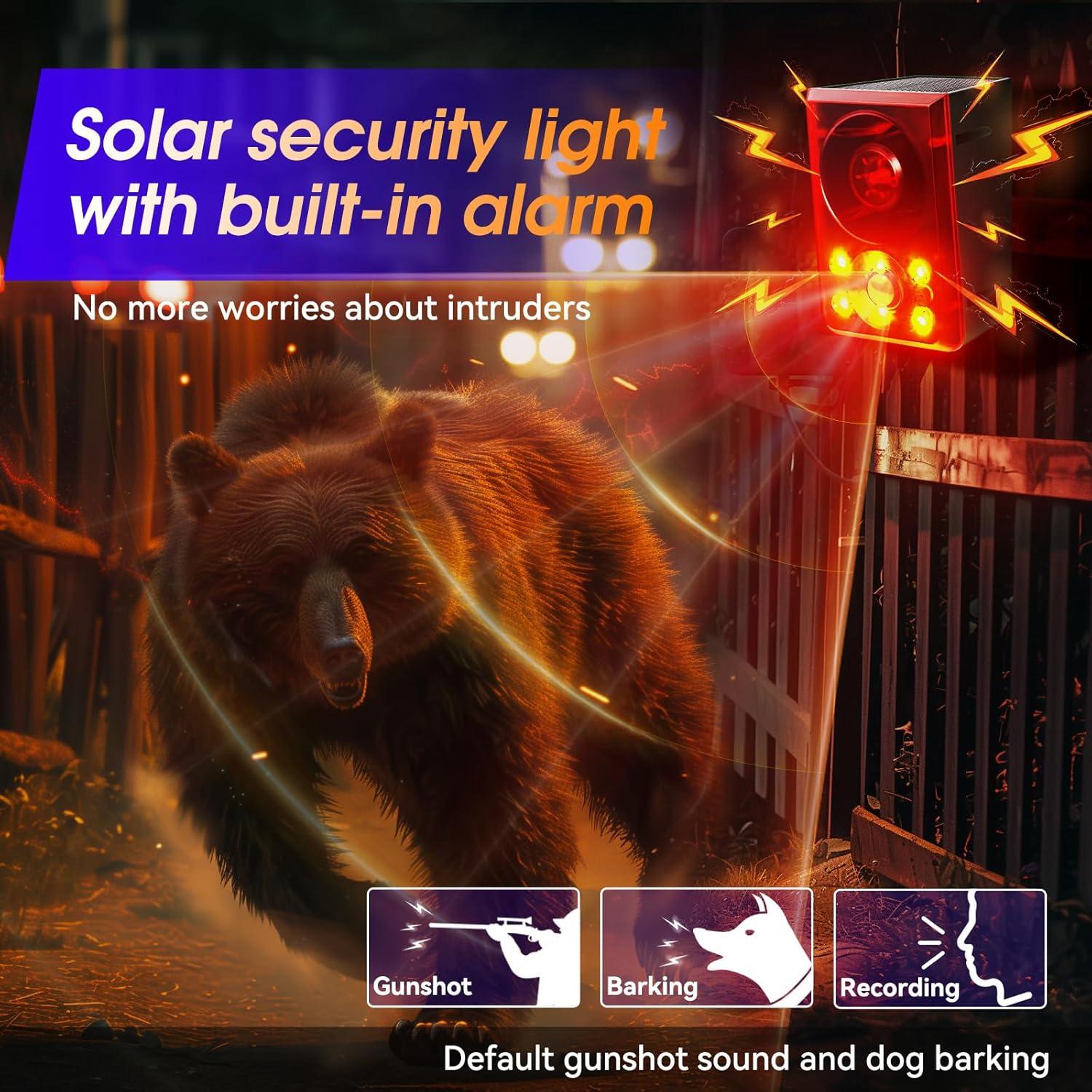 Alarma Solar de Movimiento Oudaer con Ladrido de Perro 130dB