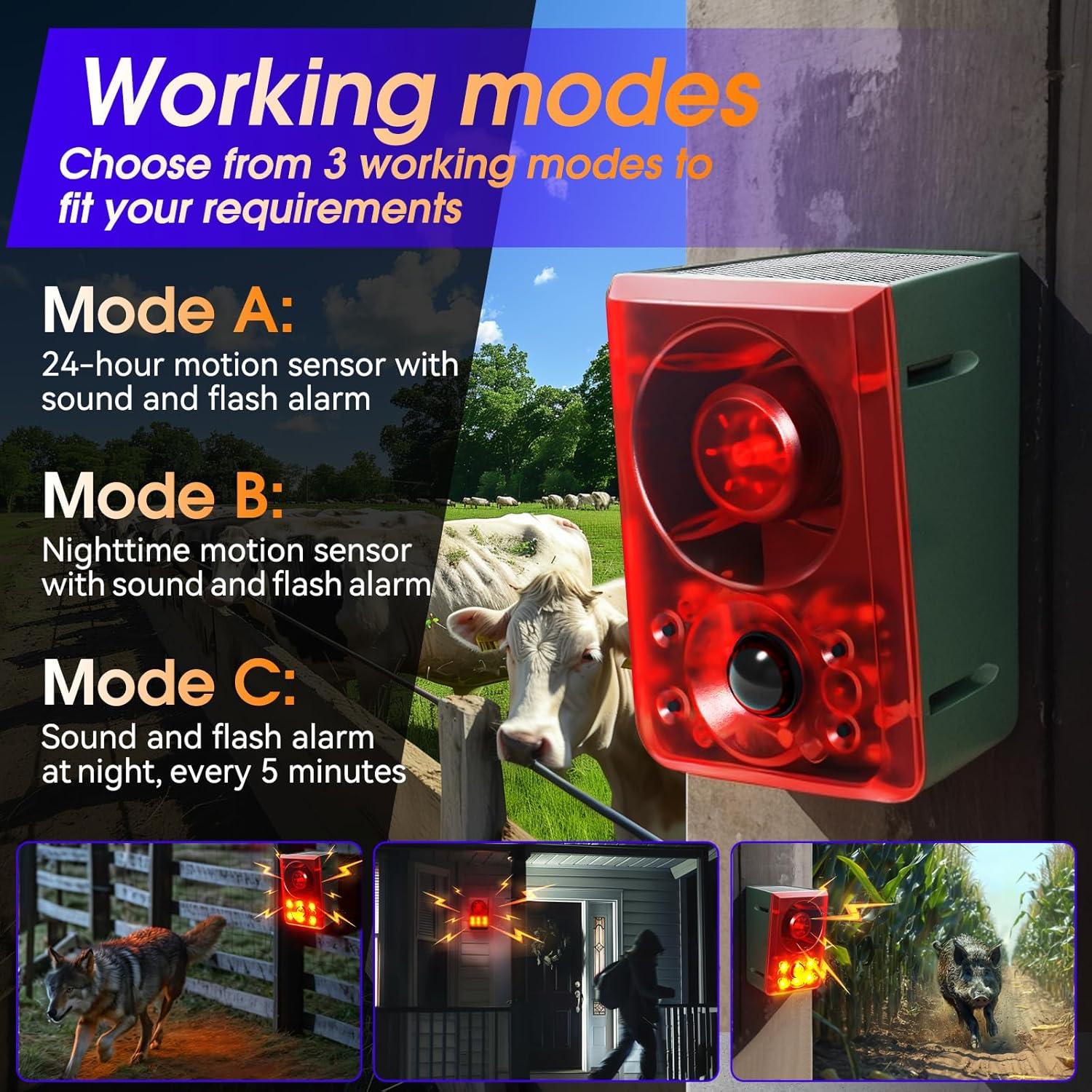 Alarma Solar de Movimiento Oudaer con Ladrido de Perro 130dB