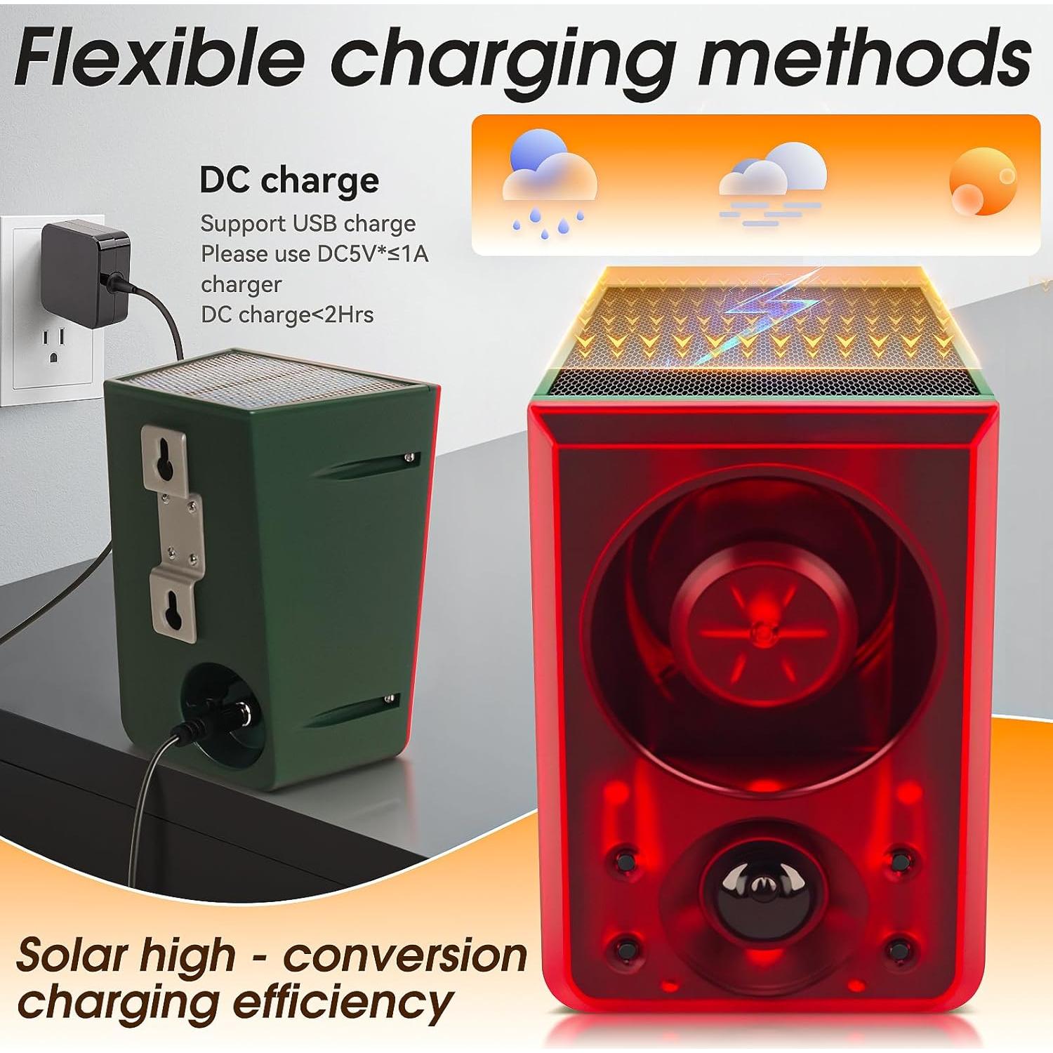 Alarma Solar de Movimiento Oudaer con Ladrido de Perro 130dB