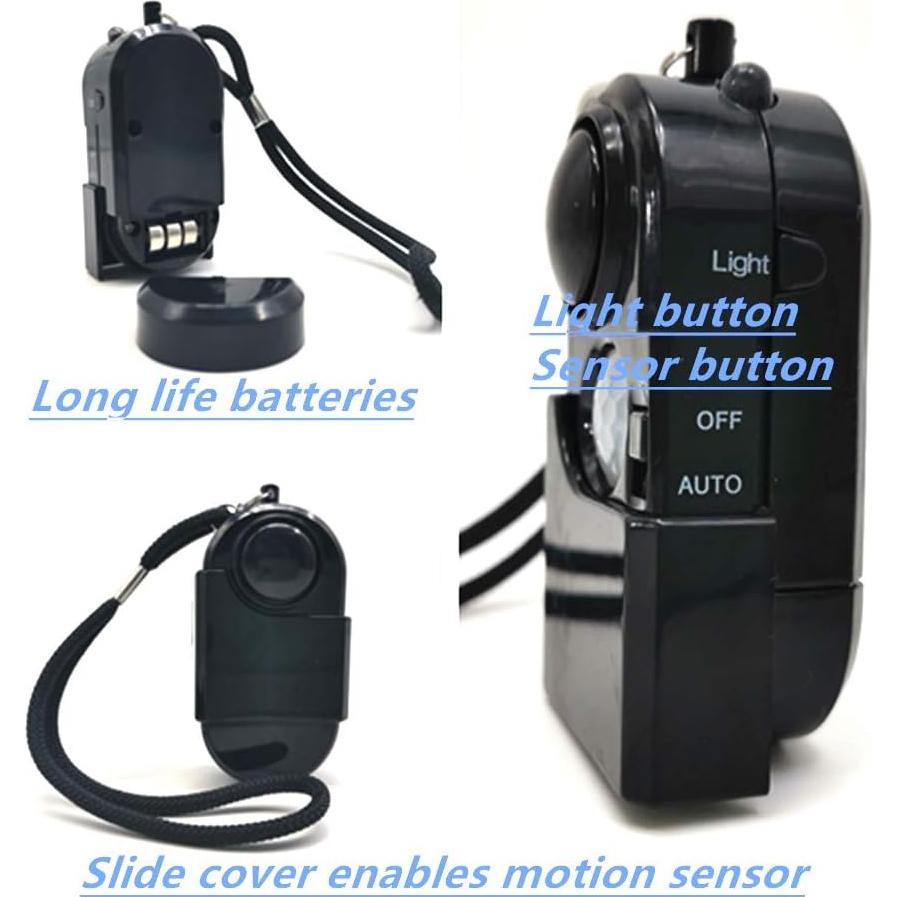 Alarma de Movimiento Portátil CREVENT con Sirena 120DB y Luz LED