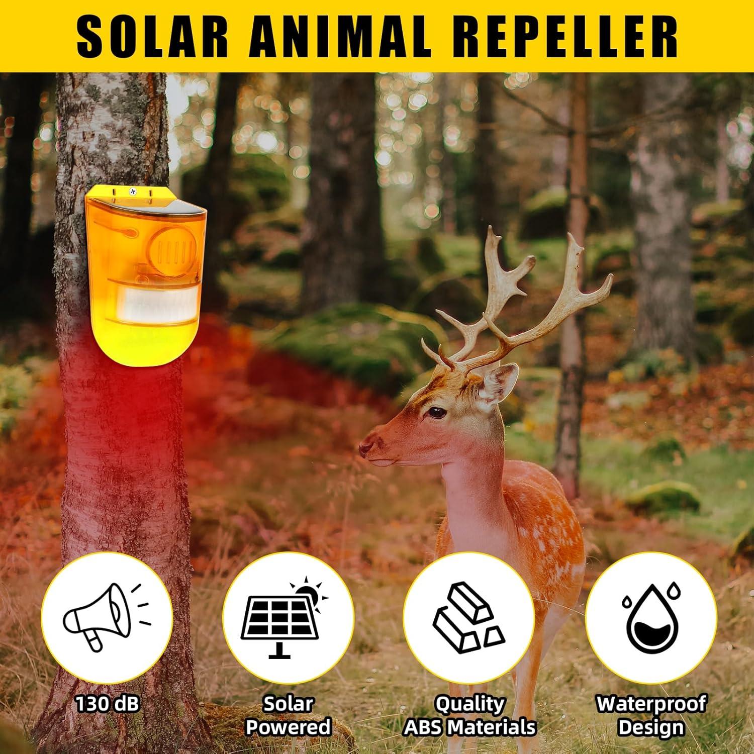 Qualirey 4 Alarmas de Sensor de Movimiento Solar con Luz Roja