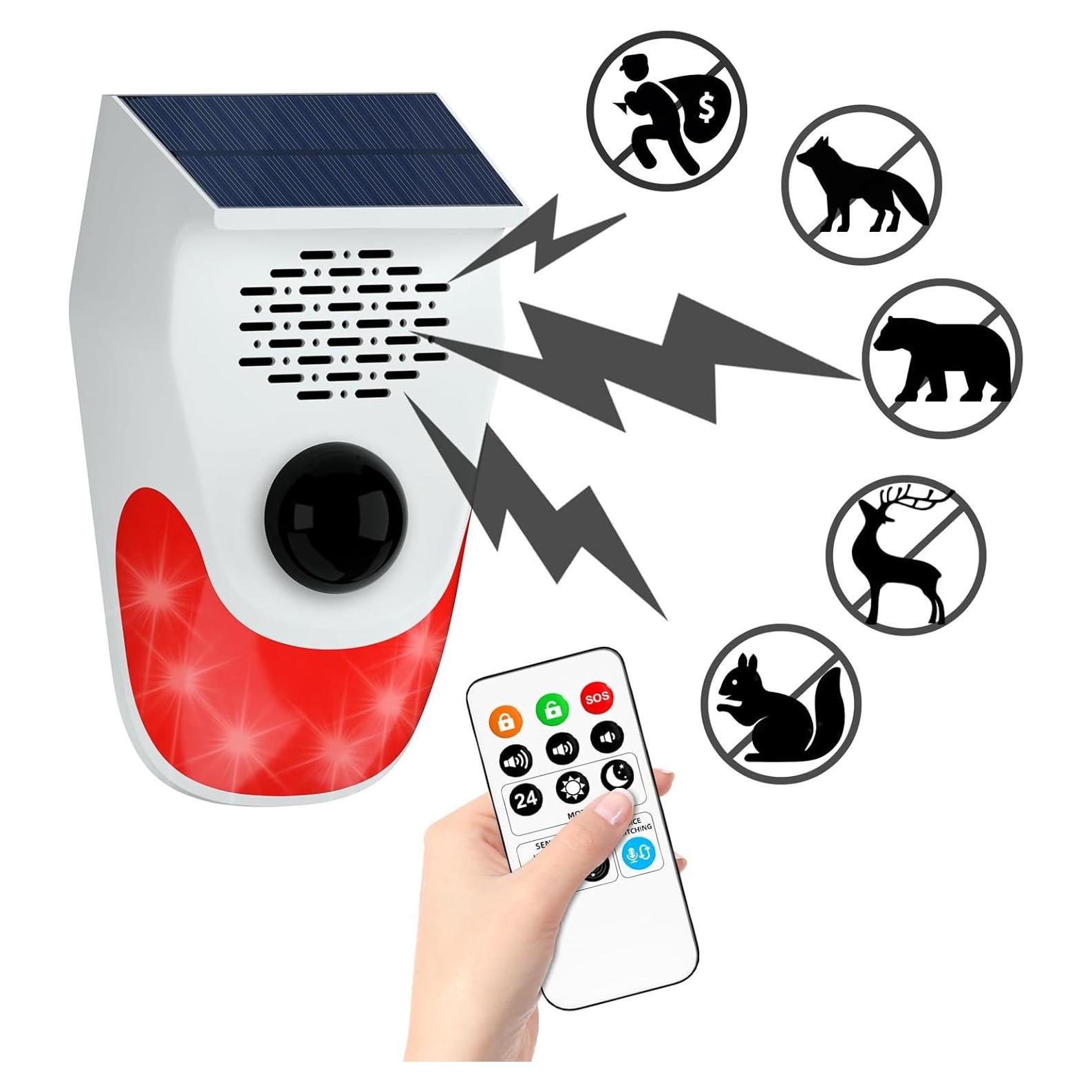 Alarma de Movimiento Solar PILSAMAS 120dB con Grabaciones Personalizadas