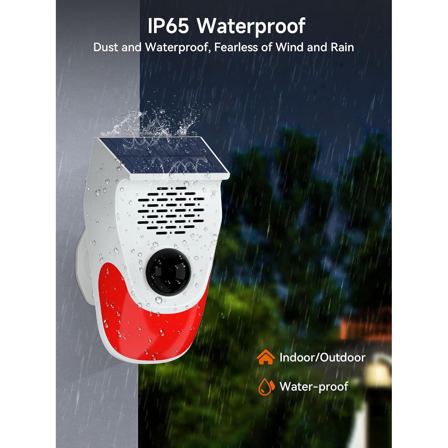 Alarma de Movimiento Solar PILSAMAS 120dB con Grabaciones Personalizadas