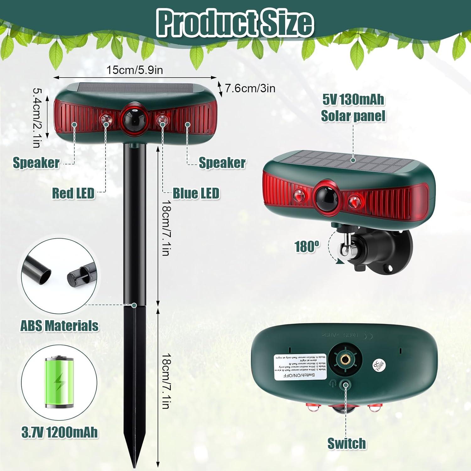 Alarma Solar Exterior Qualirey 4 Pcs Sensor Movimiento 129dB
