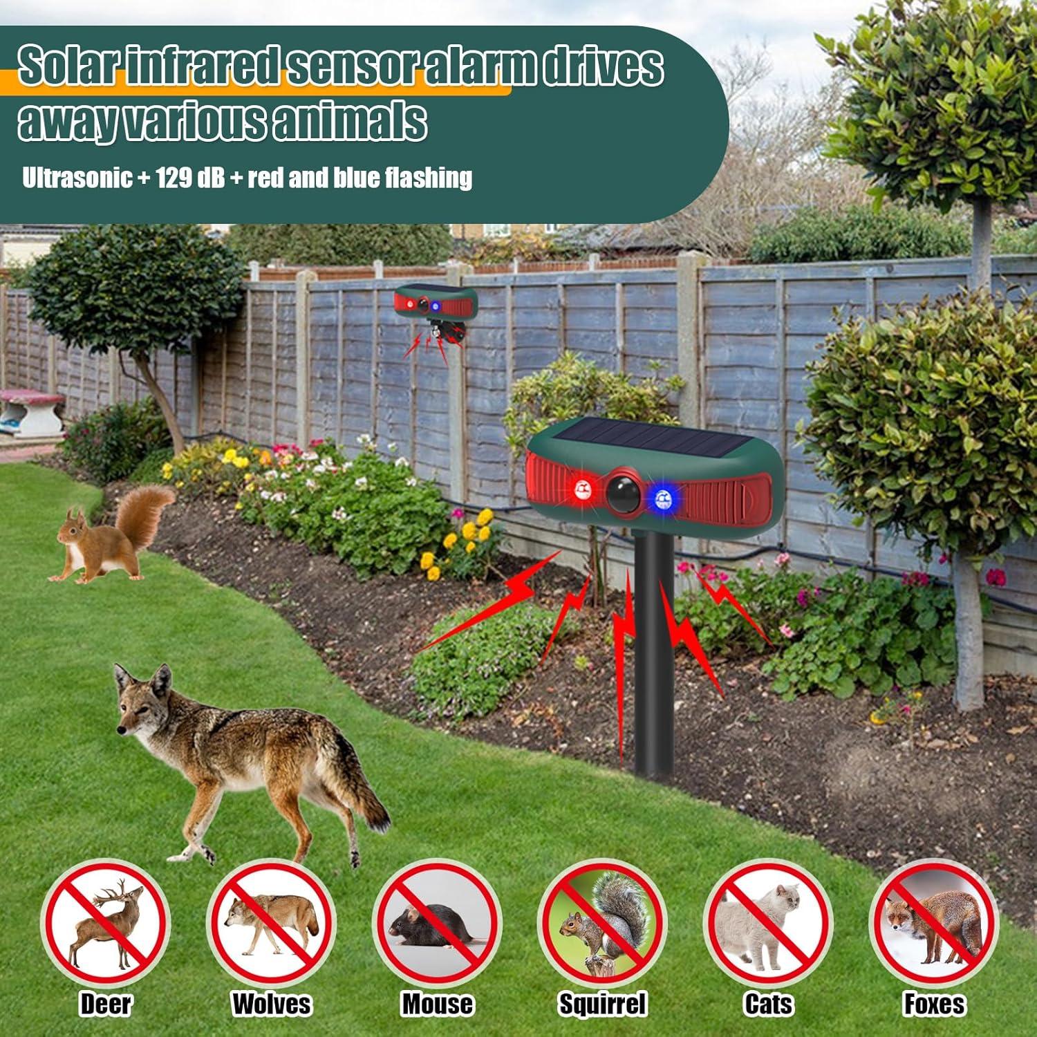 Alarma Solar Exterior Qualirey 4 Pcs Sensor Movimiento 129dB