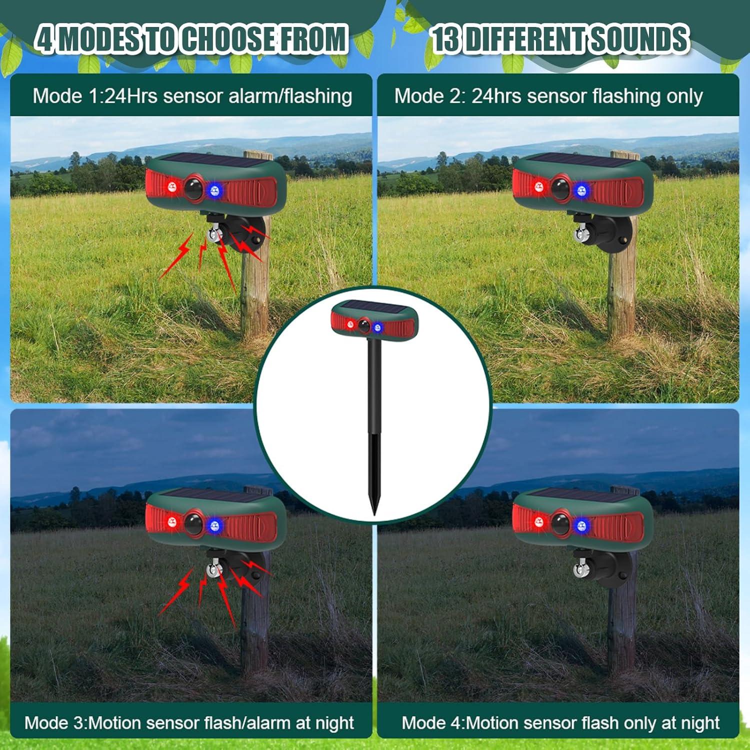 Alarma Solar Exterior Qualirey 4 Pcs Sensor Movimiento 129dB