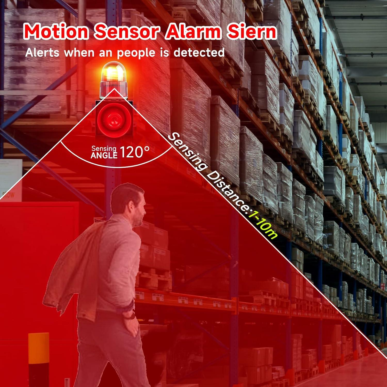 Alarma de Movimiento 120dB SLA-01W con Control Remoto y Luz LED