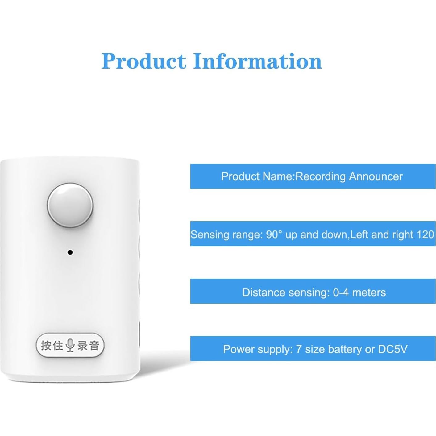 Reproductor de sonido activado por movimiento XYszpcgs 30s