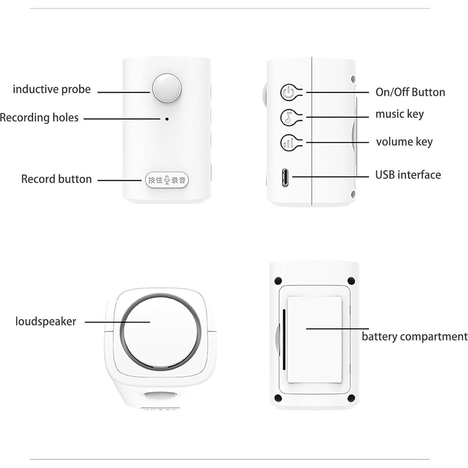 Reproductor de sonido activado por movimiento XYszpcgs 30s