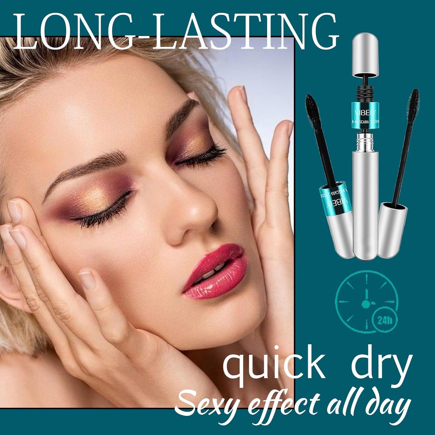 Máscara Vibely 5x Larga Impermeable 2 en 1 Fibra de Seda