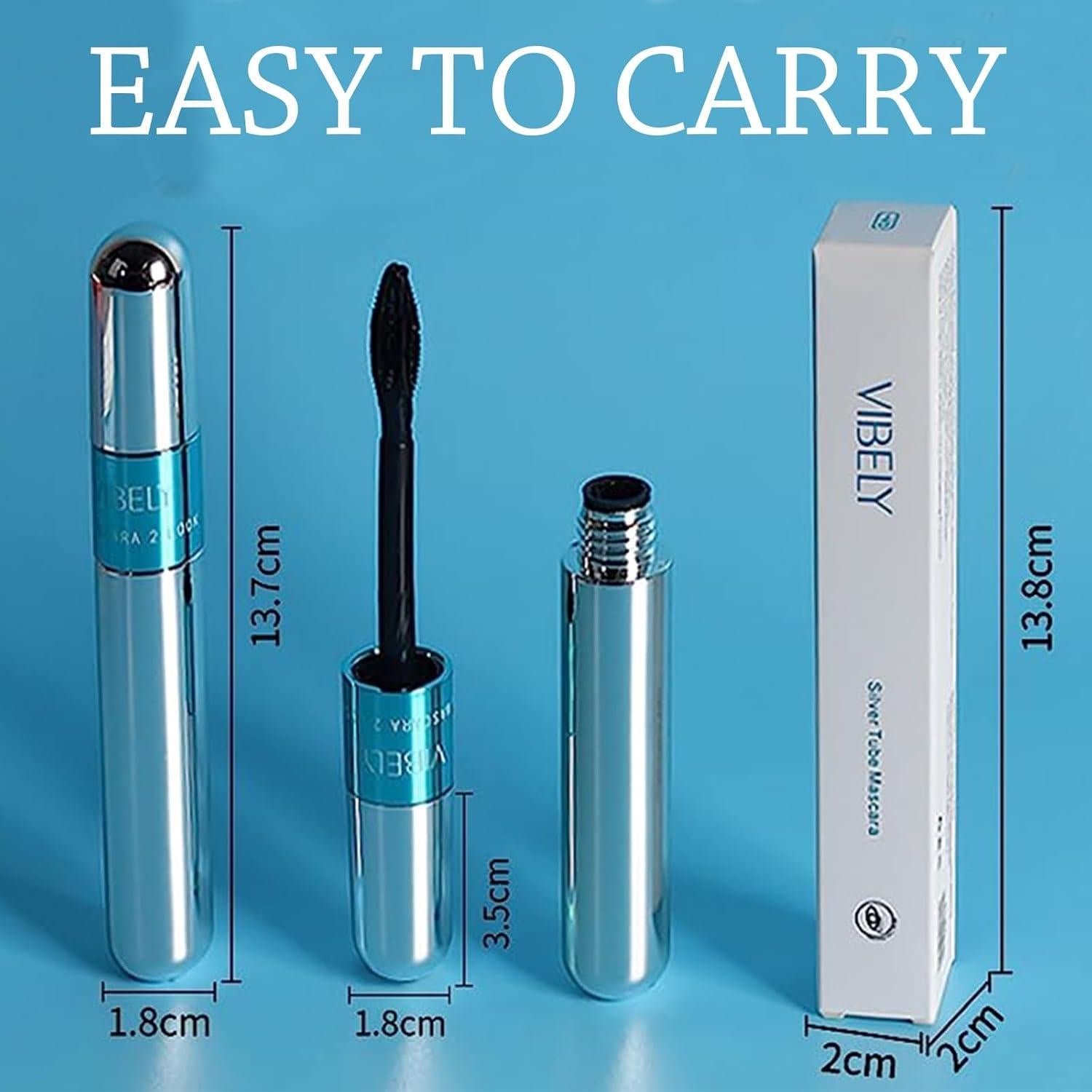 Máscara Vibely 5x Larga Impermeable 2 en 1 Fibra de Seda